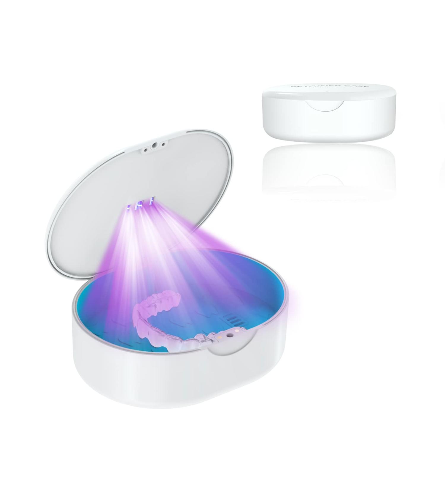Portable Retainer Case with Drying Vent Holes and Clip for Invisalign - White - Buy Online on SooperMarket.com