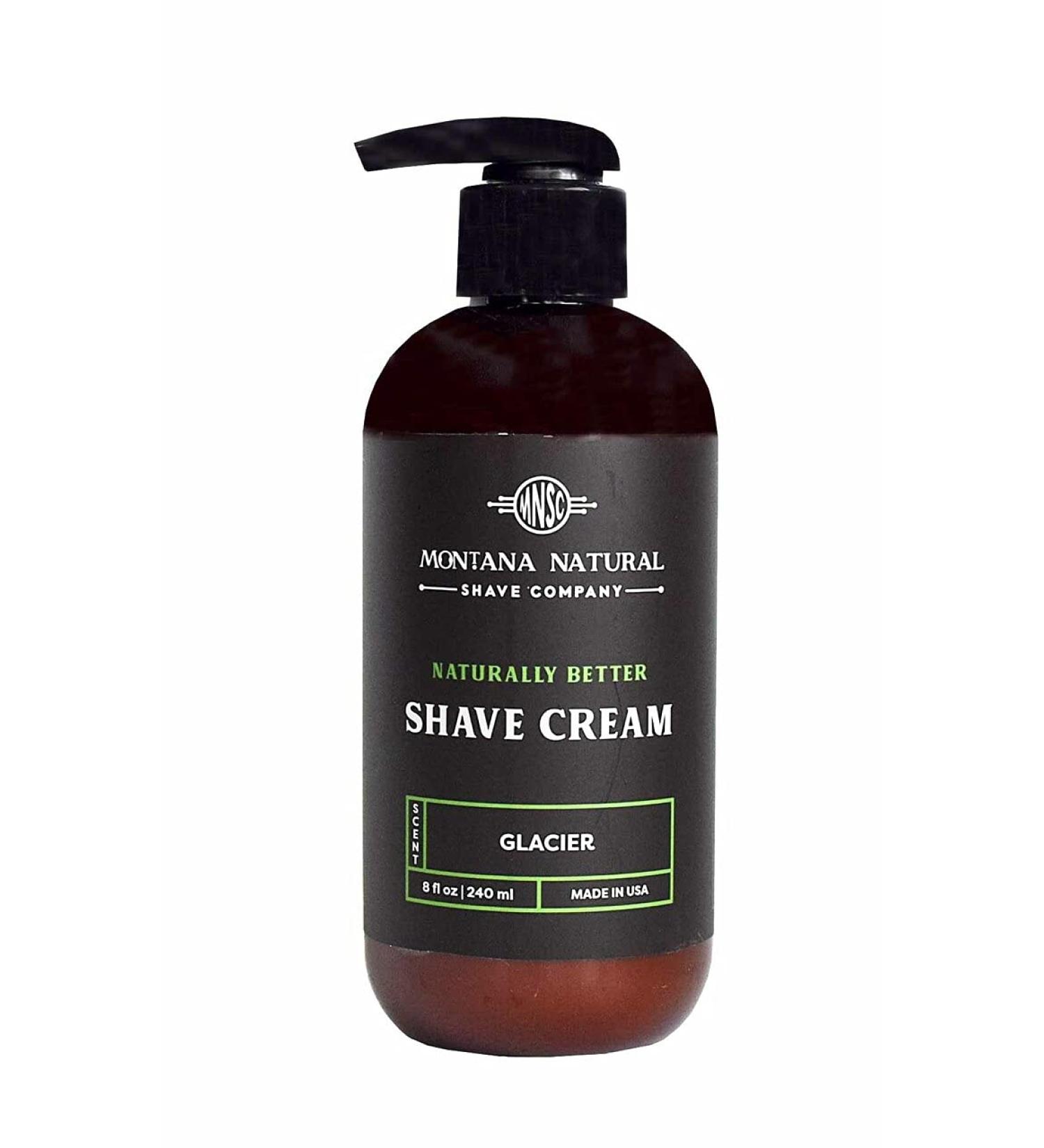 MNSC Glacier Naturally Better Pump Shave Cream - Smooth Hypoallergenic All-Natural Shaving Cream - Handcrafted in the USA for Men & Women - Buy Online on SooperMarket.com