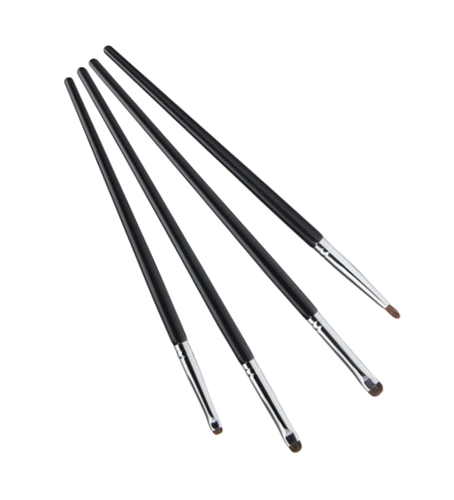 Healeved 4pcs Horse Hair Wooden Handle Eyeliner Precision Brush Black Eye Makeup Kit - Buy Online on SooperMarket.com