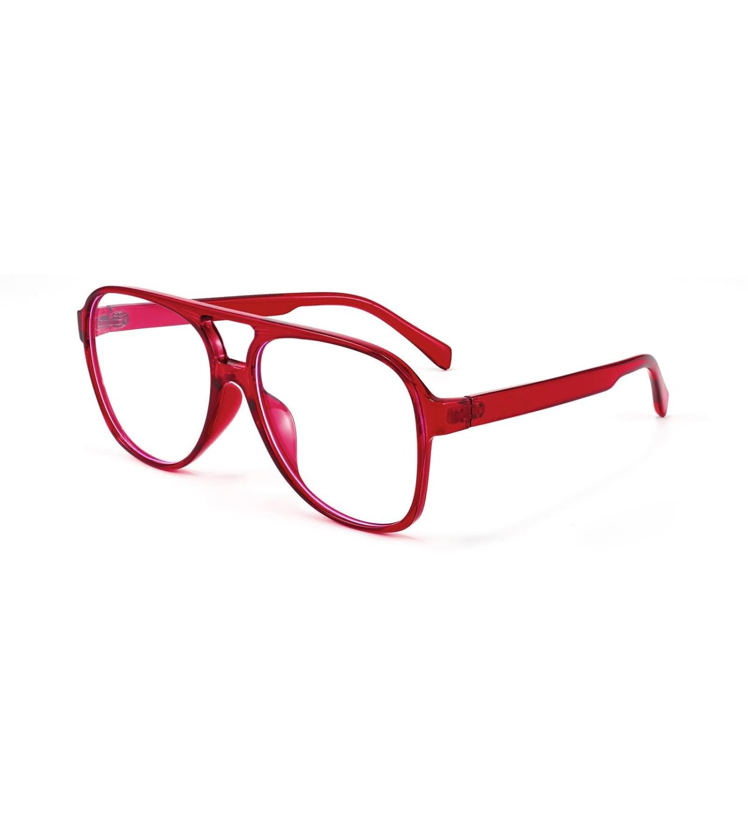 Feizedy Retro 70s 80s Blue Light Filter Glasses for Women & Men - B2888 Red Frame 60mm | Blue Light Blocking PC Gaming Glasses - Buy Online on SooperMarket.com