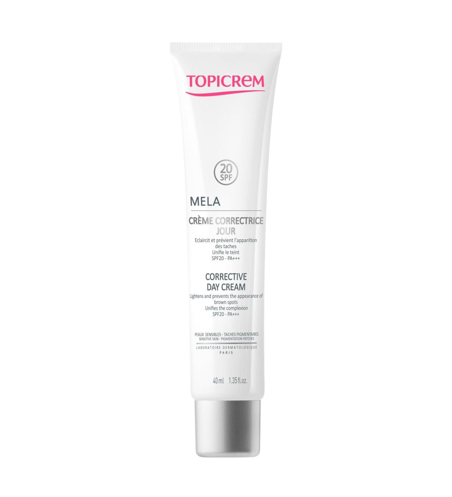 Topicrem MELA Corrective Day Cream SPF 20 - Brightening & Hydrating 40ml for All Skin Types | International Shipping - Buy Online on SooperMarket.com