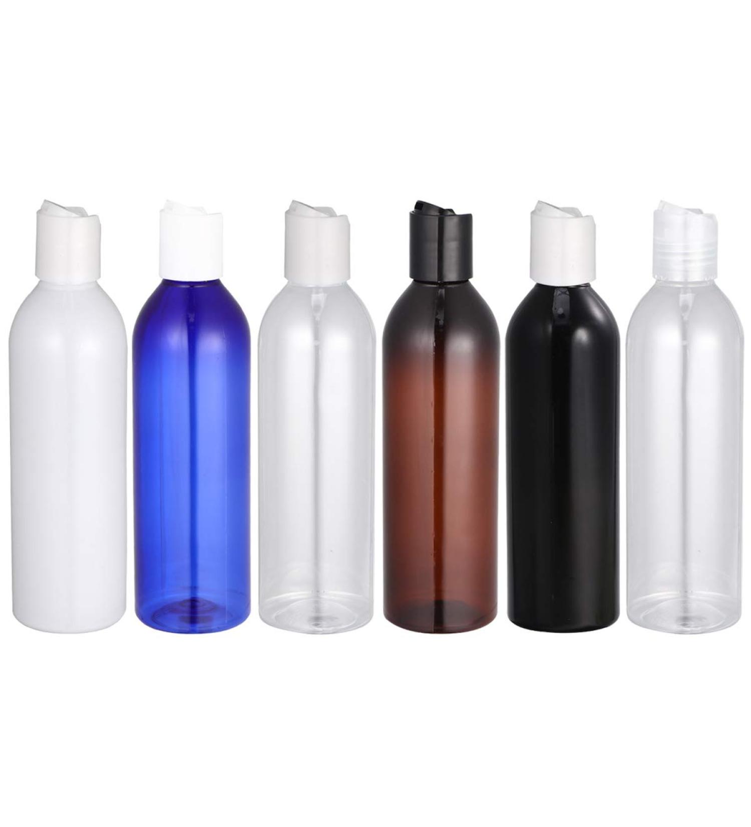 Minkissy 6pcs 250ml Portable Travel Bottles Plastic Refillable Bottles Plastic Squeeze Bottle with Disc Cap for Shampoo Lotion (Mixed Colors Bottle) Assorted Color - Buy Online on SooperMarket.com