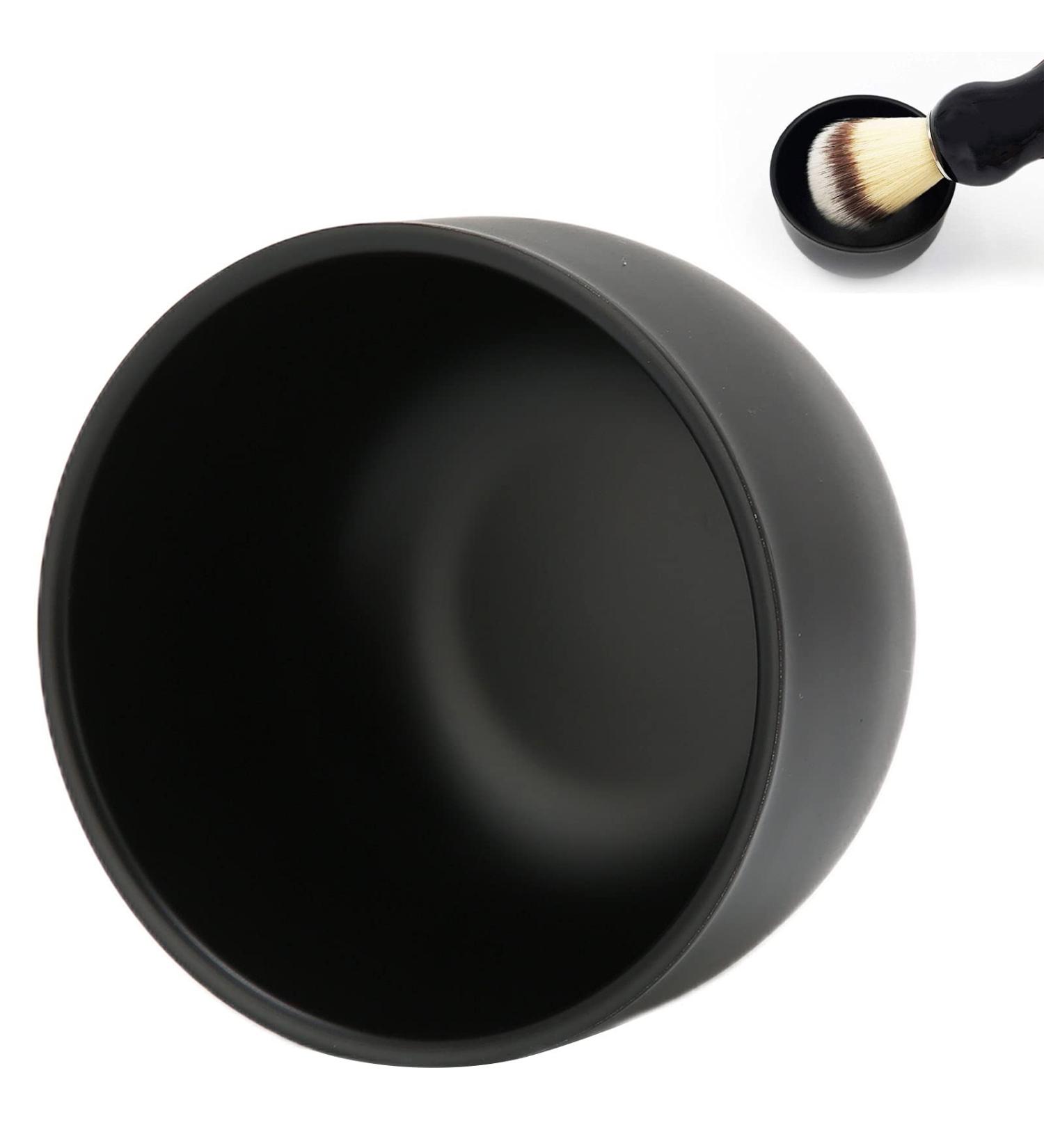 Stainless Steel Shaving Soap Bowl - Unbreakable Black Mug for Standard Size Pucks & Soaps | International Shipping - Buy Online on SooperMarket.com
