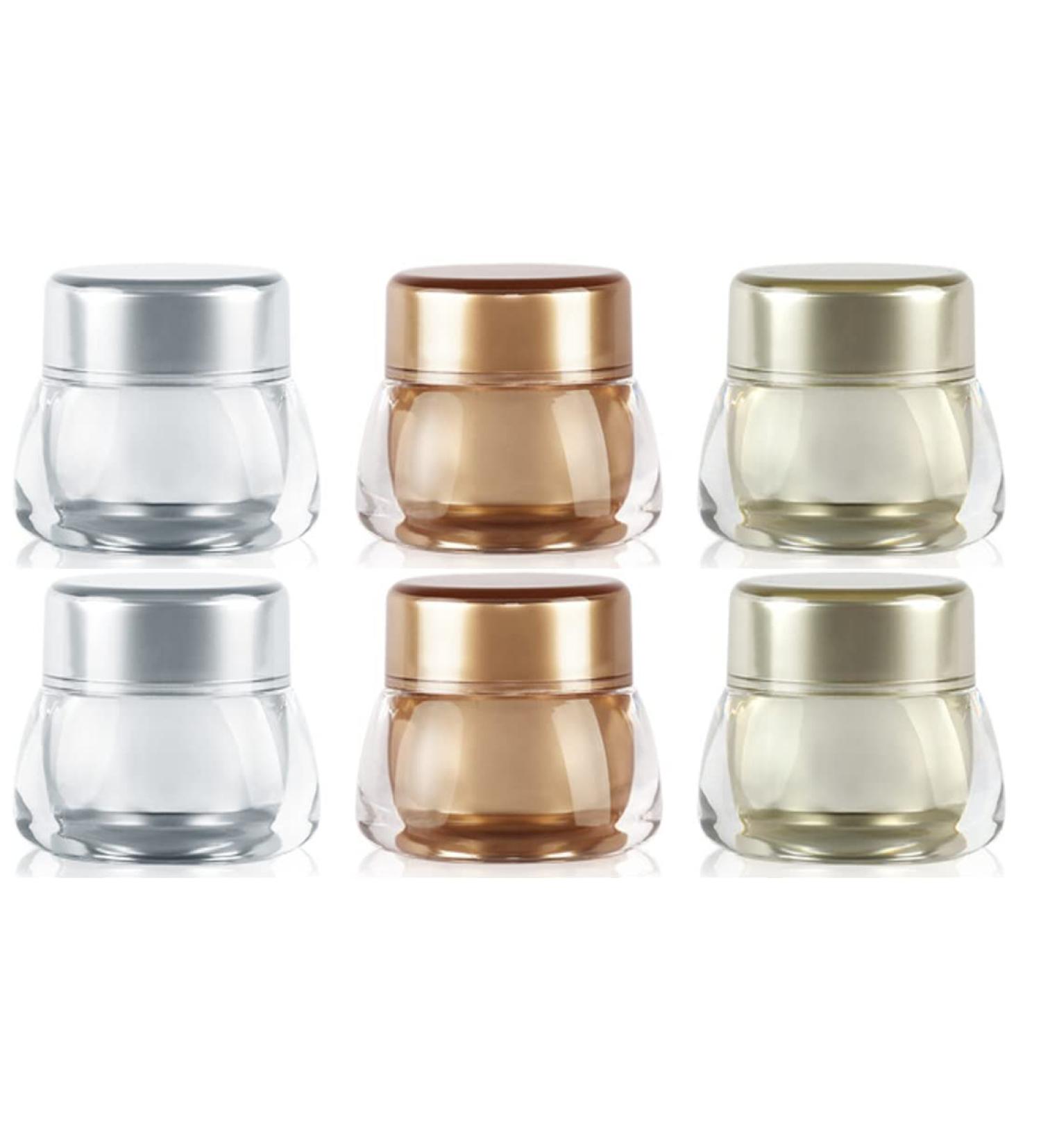 Travel Containers, Travel Accessories Bottles Containers for Cosmetic, Makeup, Body & Hand Cream, Lotion, Toiletries (Silver, Gold, Khaki)