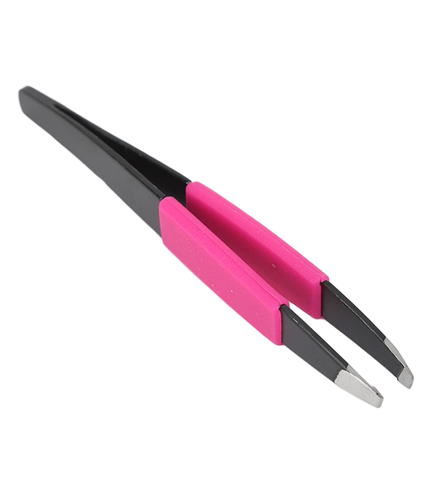 Eyebrow Tweezer Slant Pointed Precision Tweezers for Eyebrows and Ingrown Hair Removal Black Stainless Steel Portable Professional Eyebrows Trimming Tool for Women and Men - Buy Online on SooperMarket.com