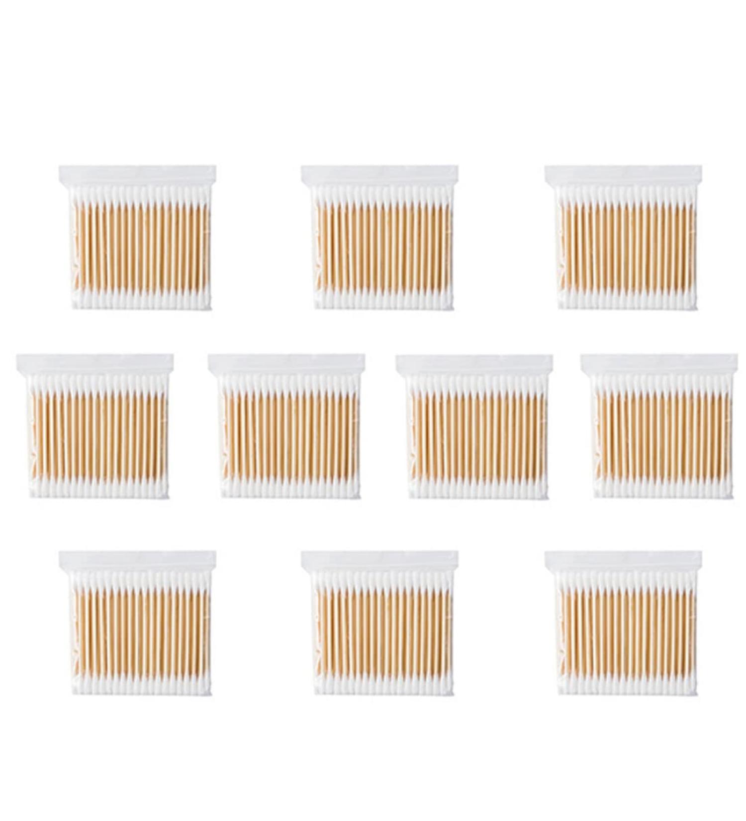 1000PCS Double Ended Cotton Swabs | Wooden Cotton Buds for Makeup Travel Ear Cleaning & Pets - Buy Online on SooperMarket.com