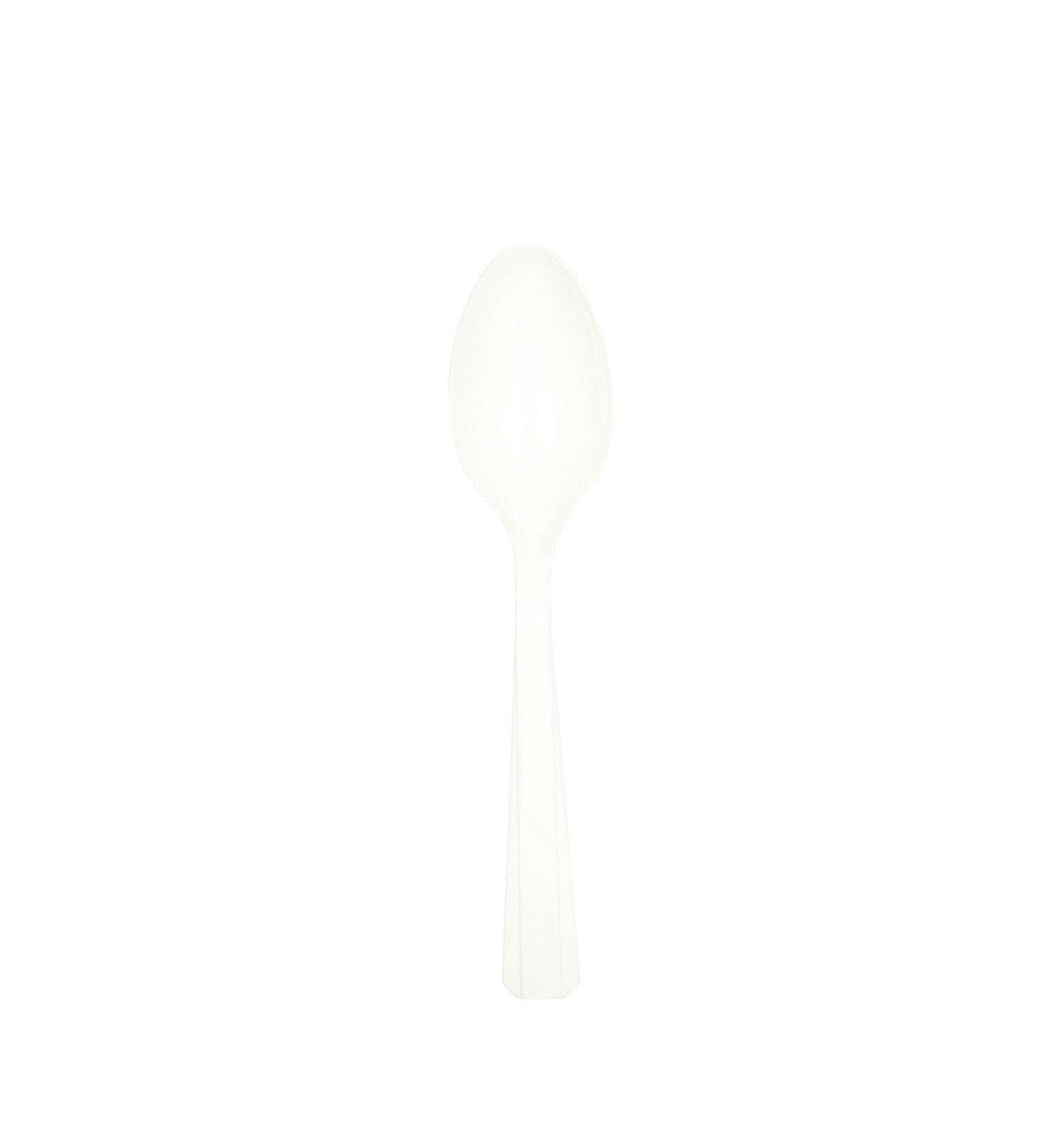 Frosty White Plastic Spoons