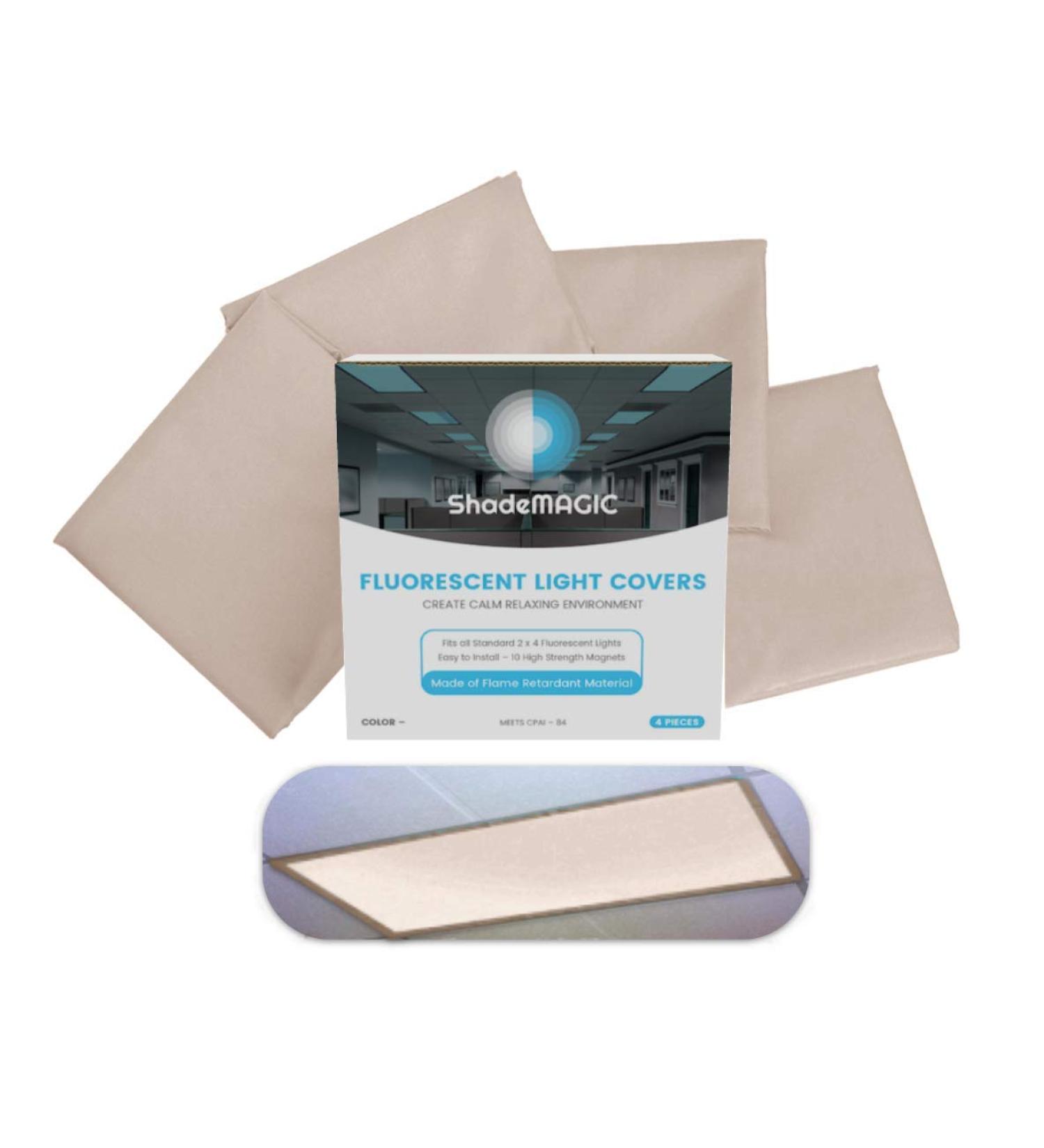 ShadeMAGIC Fluorescent Light Filter Covers (Mocha) - Diffuser Pack Eliminate Harsh Glare That Causes Eyestrain and Head Strain The The Classroom or at Office. (4) - Buy Online on SooperMarket.com