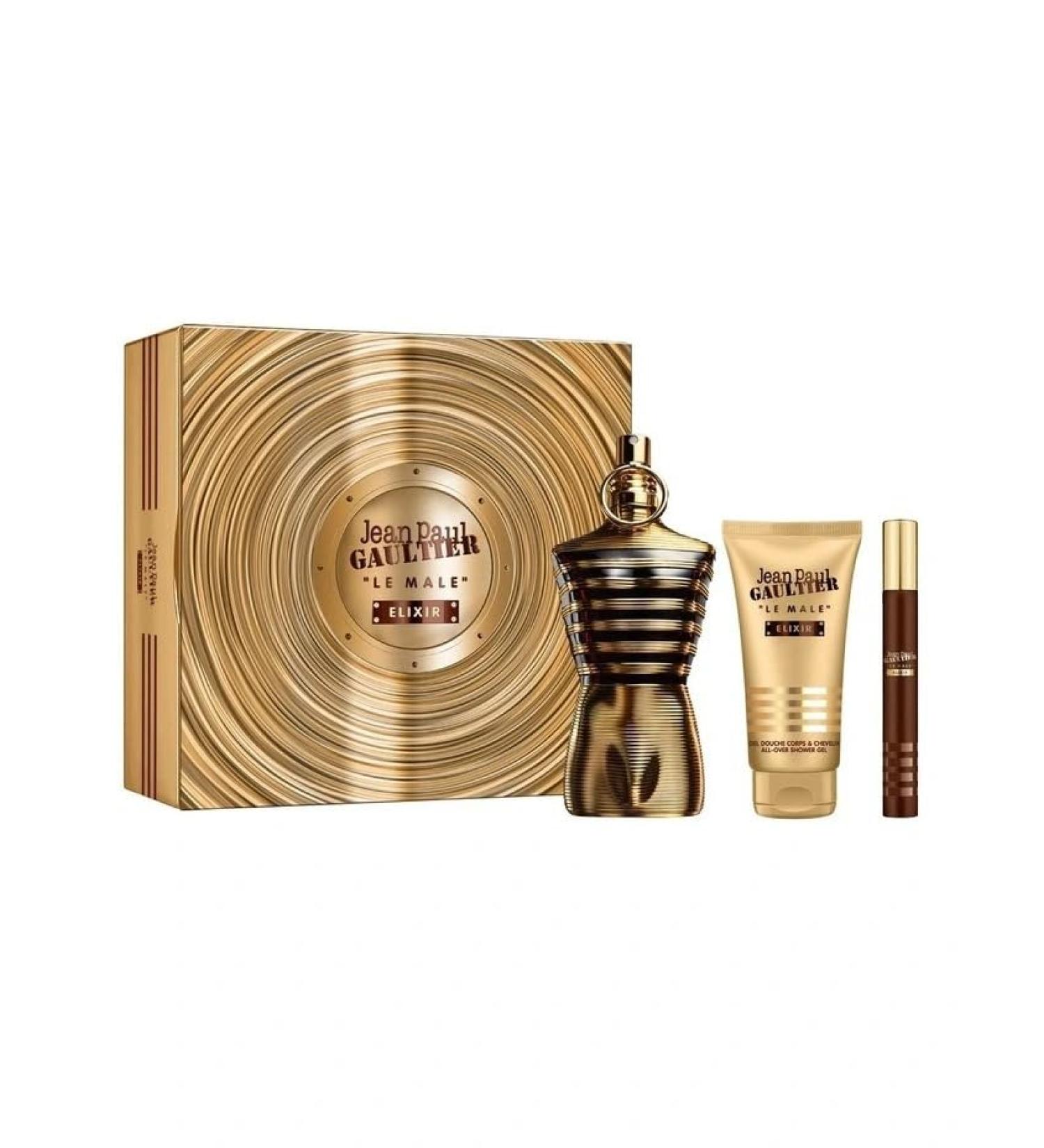 Jean Paul Gaultier Le Male Elixir Parfum 3-Pcs Gift Set (4.2 Fl Oz Eau De Parfum Spray + 2.5 Fl Oz Shower Gel + 0.3 Fl Oz Eau De Parfum Travel Spray)