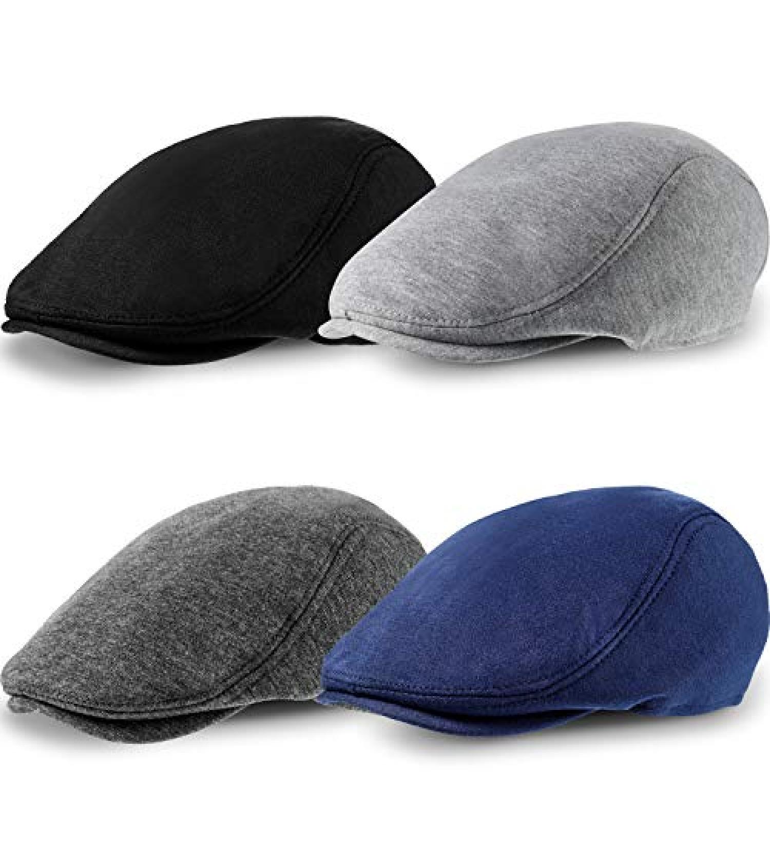 SATINIOR Men's Flat Cap Newsboy Hat - Set of 4 | Stylish Cabbie & Hunting Cap - Buy Online on SooperMarket.com