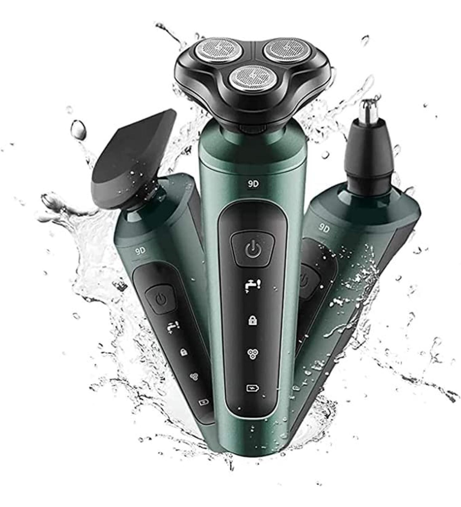 GeRRiT Mens Electric Shaver & Beard Trimmer - 3 in 1 Rotary Cordless Waterproof USB Rechargeable - Perfect for Wet & Dry Use - Buy Online on SooperMarket.com