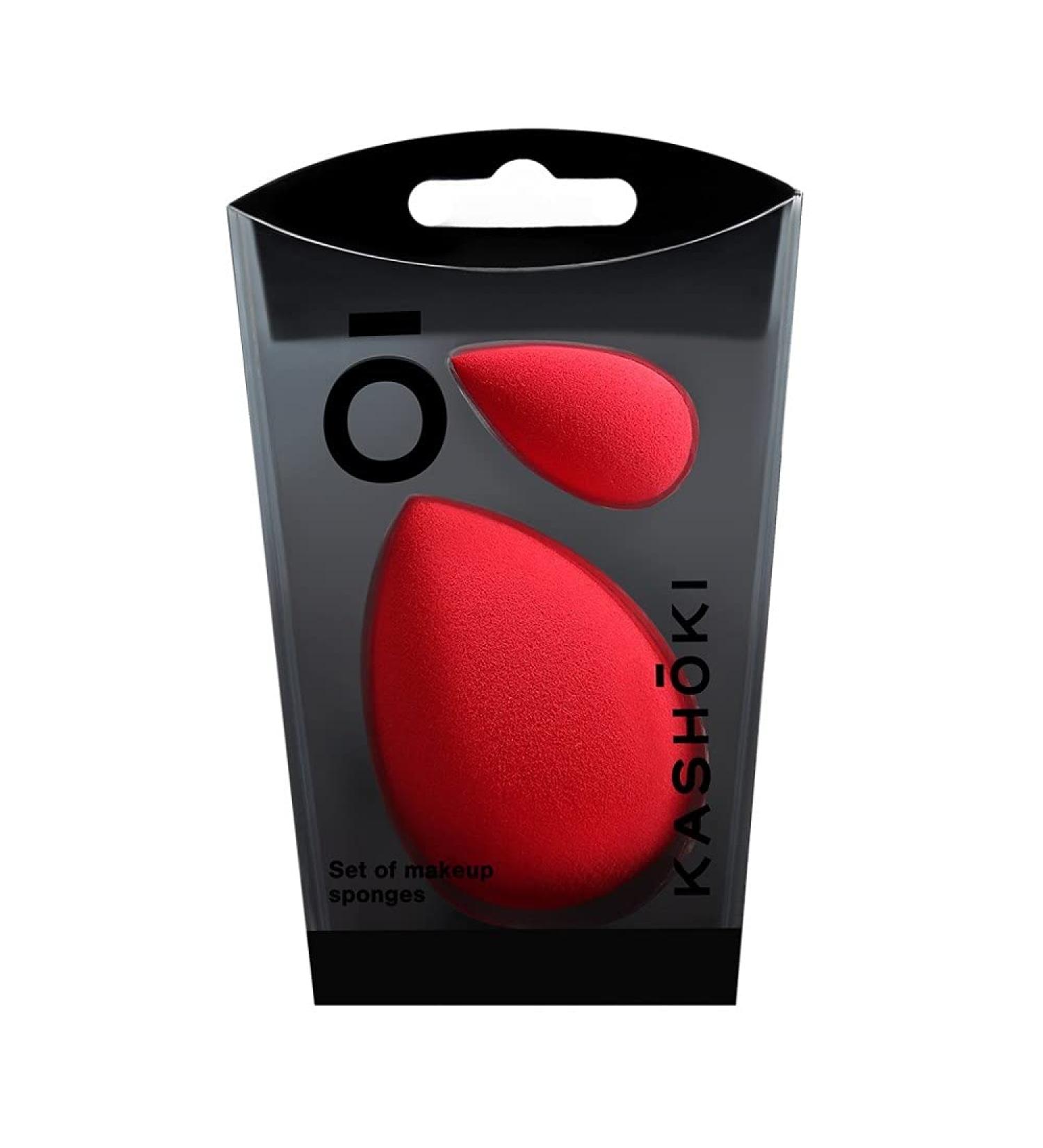 T4B KASH KI Red Teardrop-Shaped 2-Piece Makeup Sponge Set - Latex-Free Standard & Mini for Perfect Concealer Application | International Shipping Available - Buy Online on SooperMarket.com