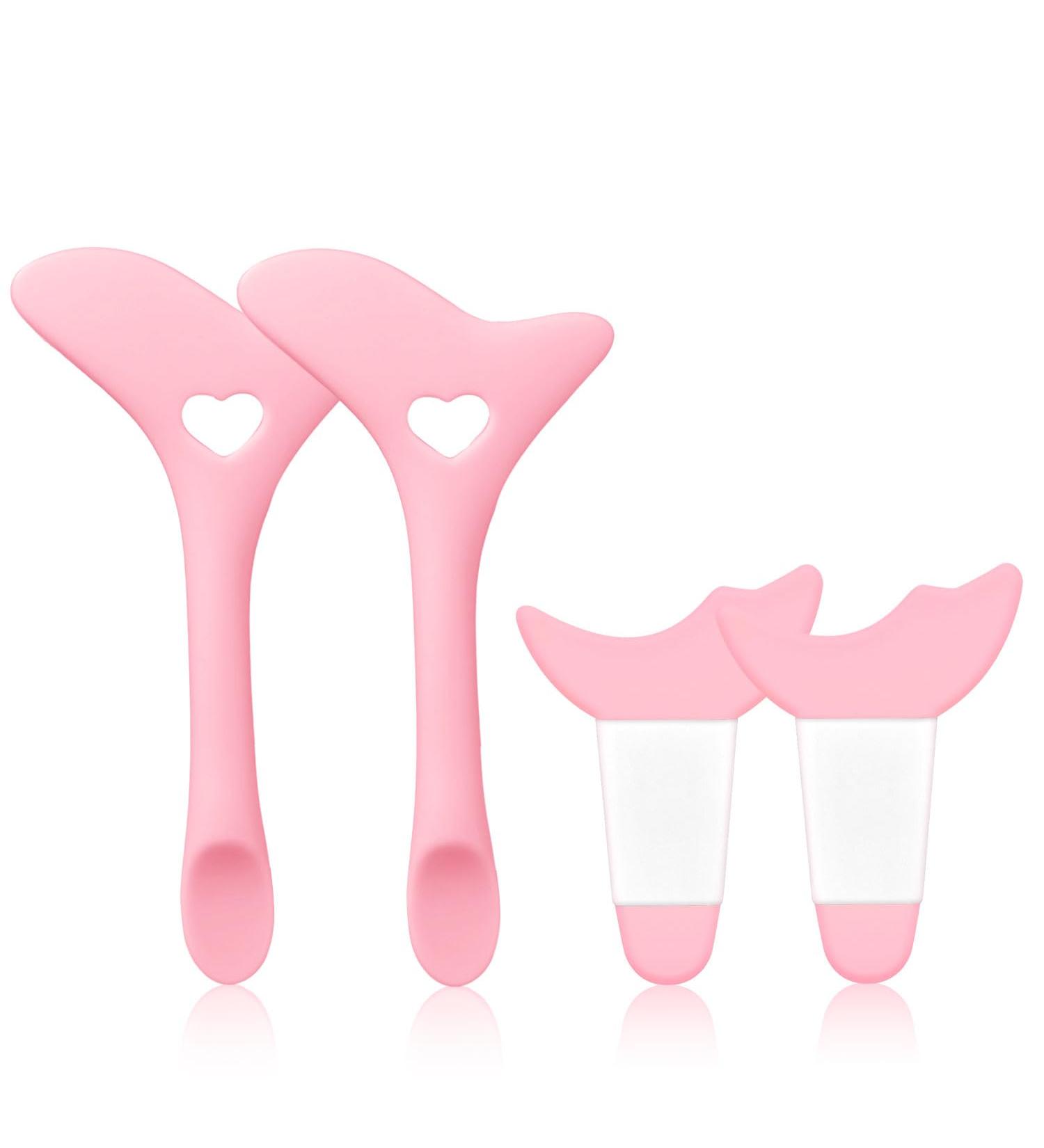 4pcs Eyeliner Stencils Eyeliner Helper Tool Silicone Eyeliner Eyeshadow Stencils Mascara Shield Applicator for Eyeliner Eyelashes Eyebrows Lip Liner Face Contour (Pink) - Buy Online on SooperMarket.com