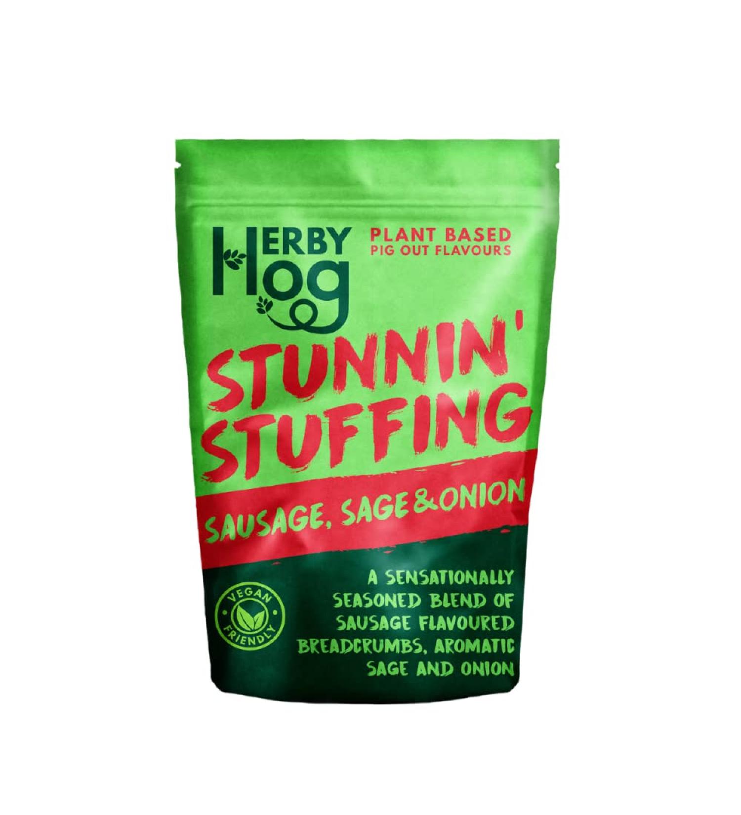 Vegan Stuffing Mix - Sausage & Sage Stunnin' Stuffing Mix 125g - Plant Based - Resealable Packet - Made in the UK by Herby Hog