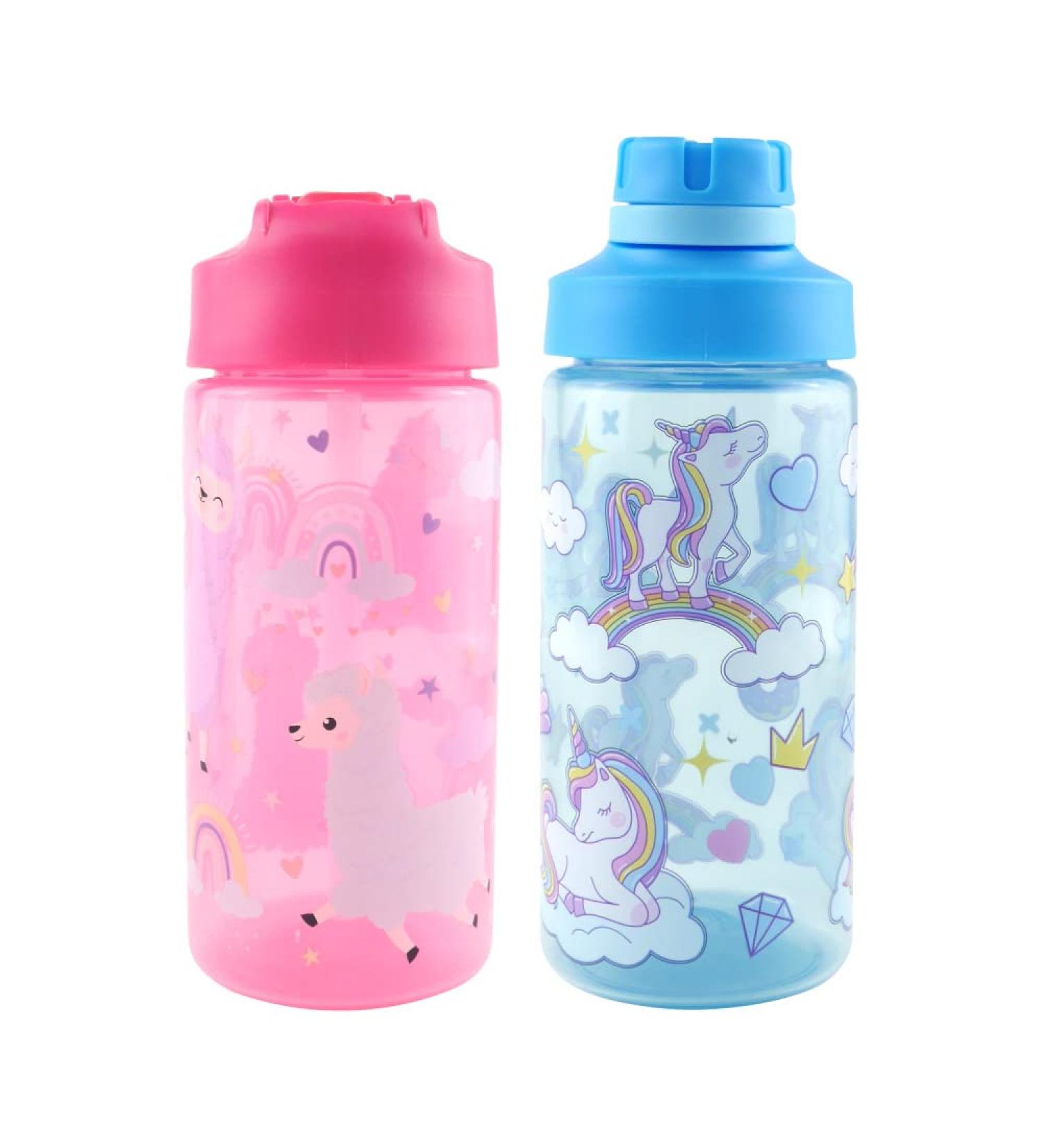 Koohot Kids 15oz Water Bottle 2-Pack - BPA Free, Leak-Proof, Cute Alpaca & Unicorn Design - Buy Online on SooperMarket.com