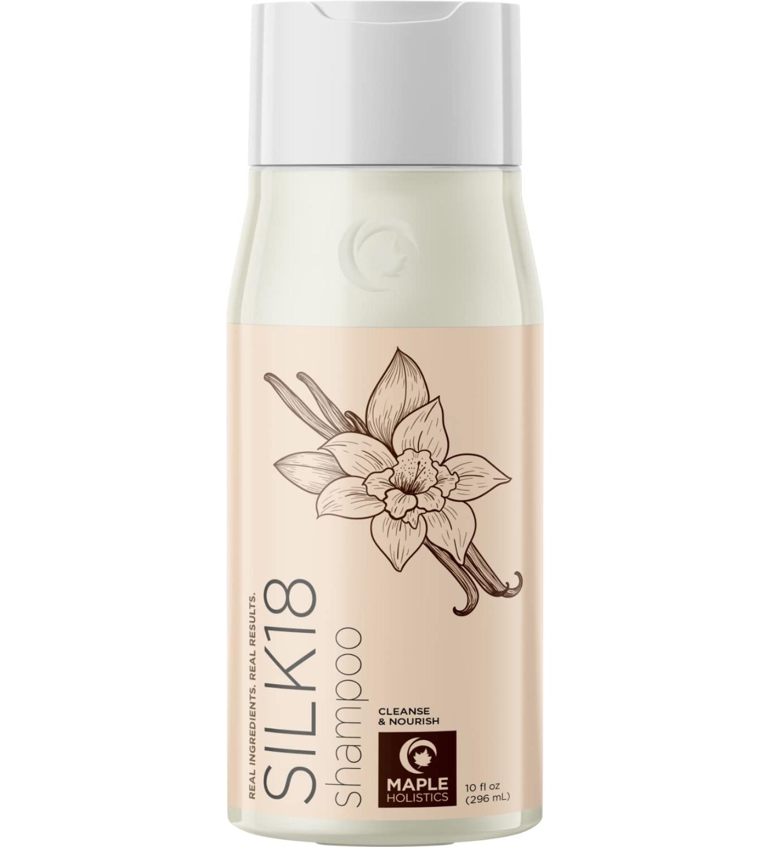 Silk18 Moisturizing Shampoo for Dry Damaged Hair - Sulfate-Free with Silk Amino Acids, Jojoba & Keratin - Anti-Frizz Formula for Color Treated Hair - 10 Fl Oz - Buy Online on SooperMarket.com