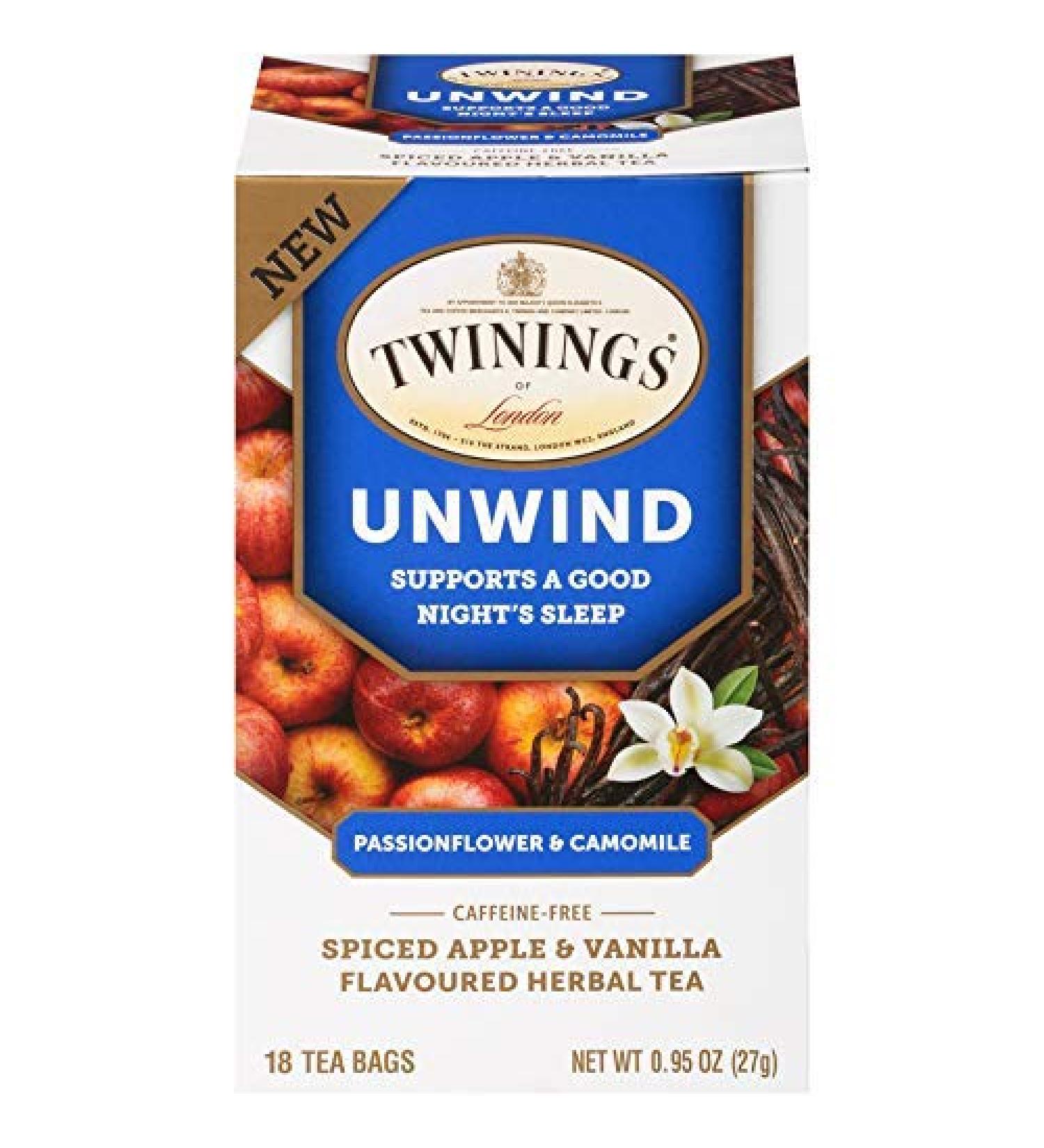 Buy Twinings Unwind Herbal Tea - Passionflower & Chamomile, Caffeine Free, 18 Tea Bags - Buy Online on SooperMarket.com