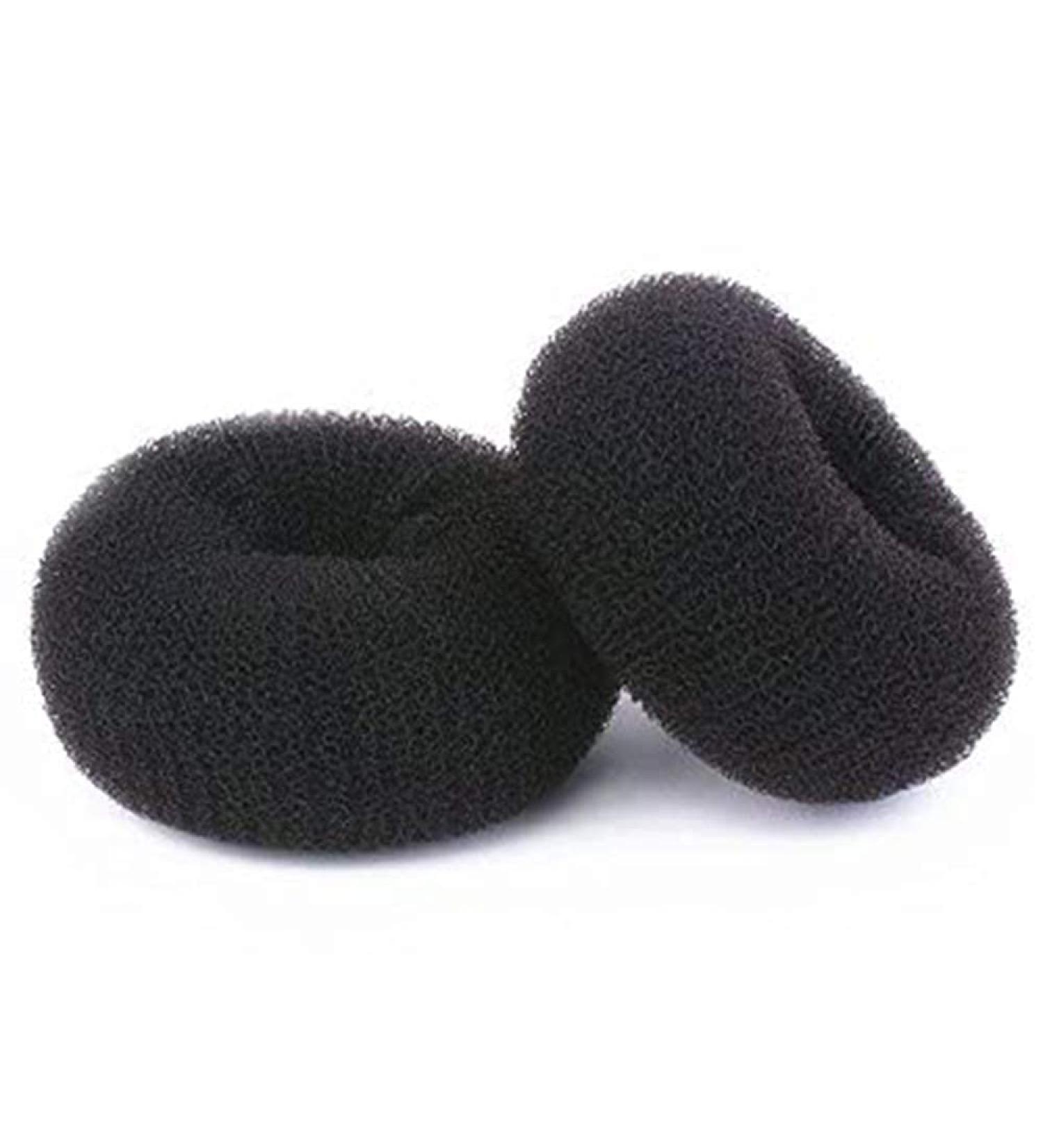 WACURRENTHYD Hair Donut Bun Maker 2PCS - Medium 3 Inch Black Chignon Doughnut Shaper for Short & Thin Hair - Buy Online on SooperMarket.com