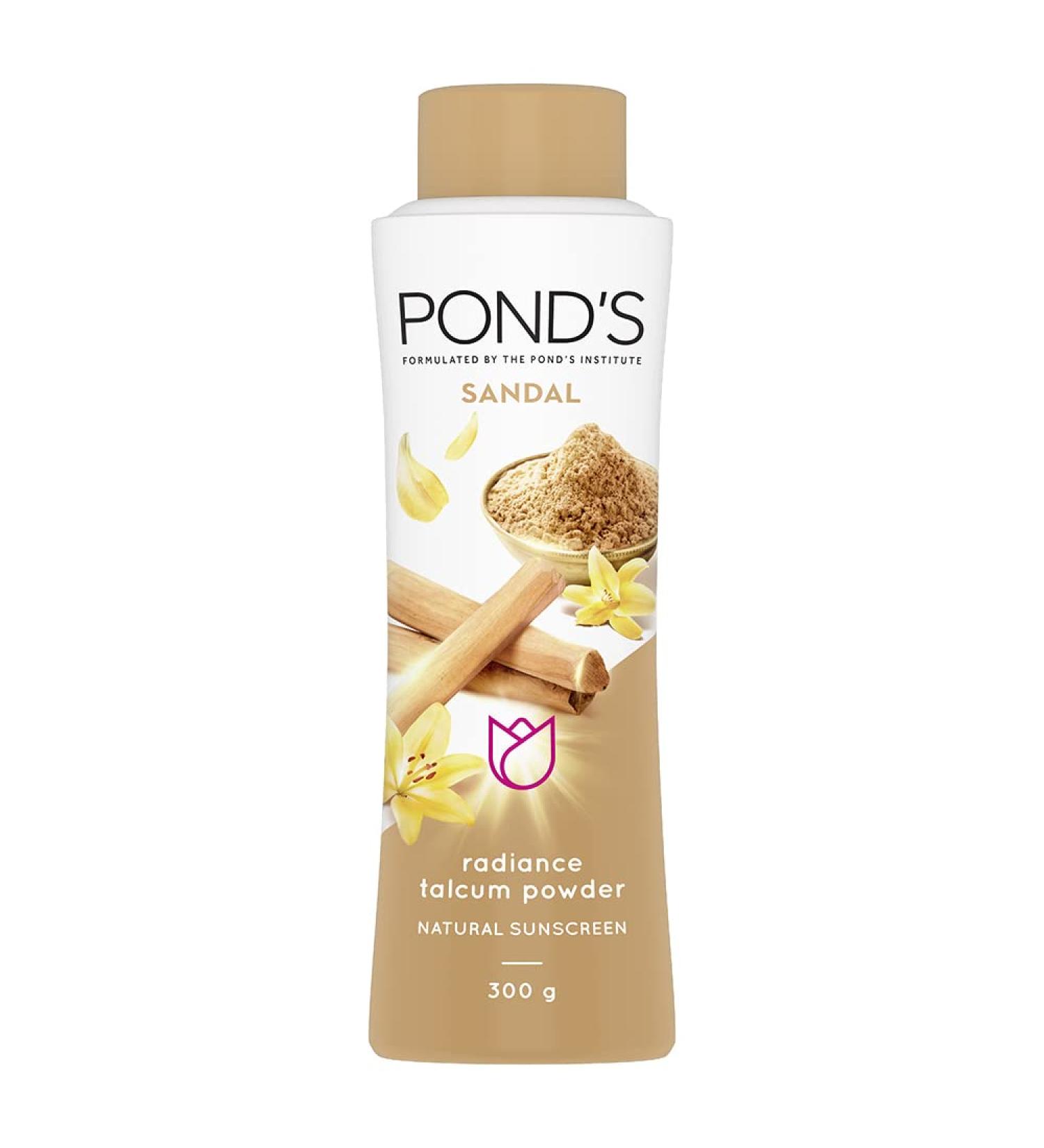 Ponds Sandal Talc (300g) - Refreshing Sandalwood Talcum Powder for Soft and Smooth Skin - Buy Online on SooperMarket.com