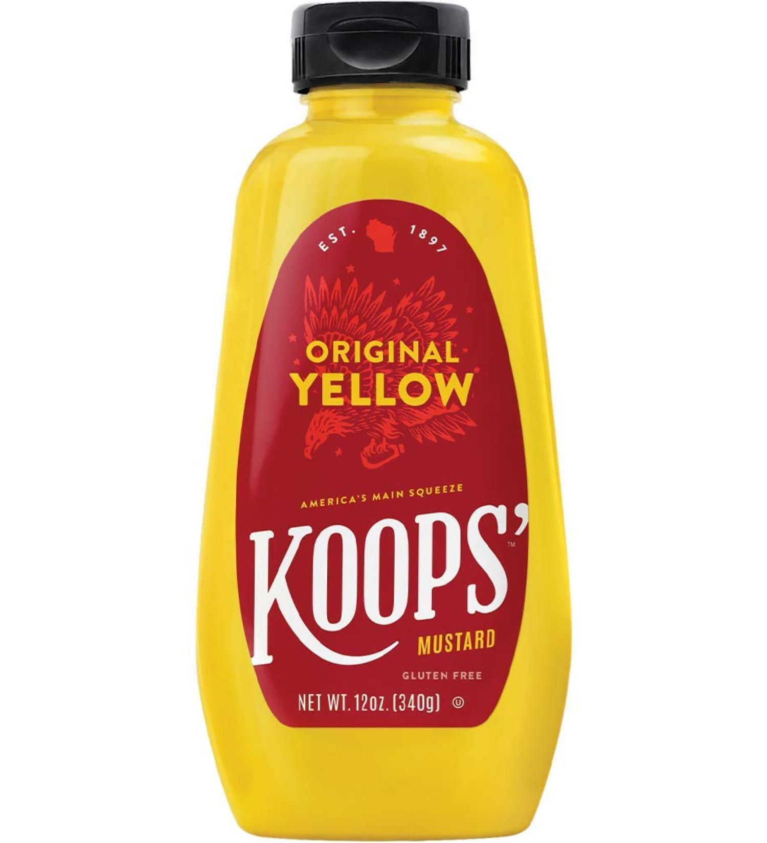 Koops Mustard Original Yellow, 12 Oz (Pack Of 12)