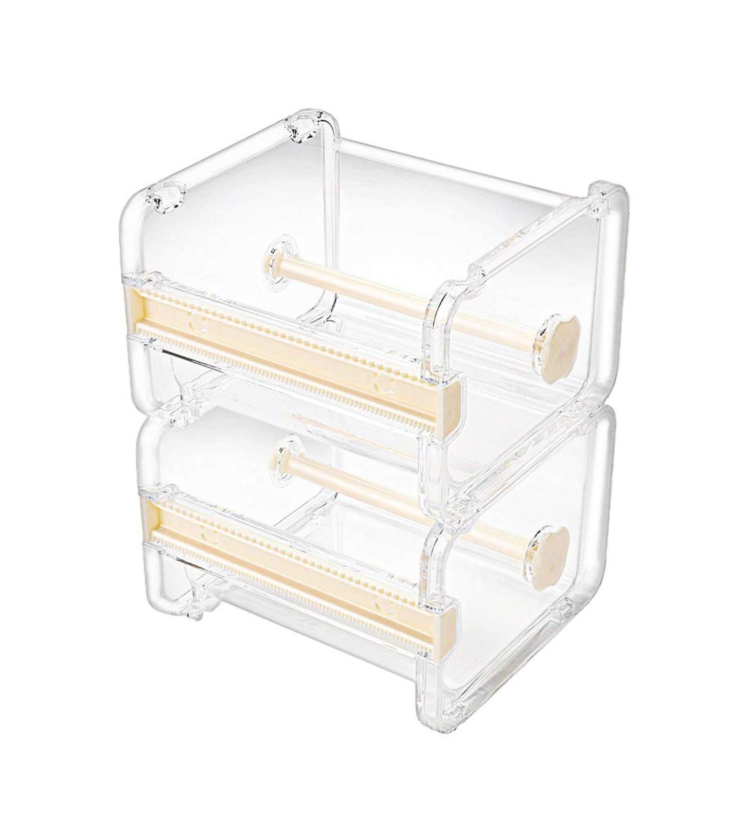 Molshine 2 Pack Transparent Desktop Washi Tape Dispenser with Cutter and Roll Holder - Beige (Masking Tape Not Included) - Buy Online on SooperMarket.com