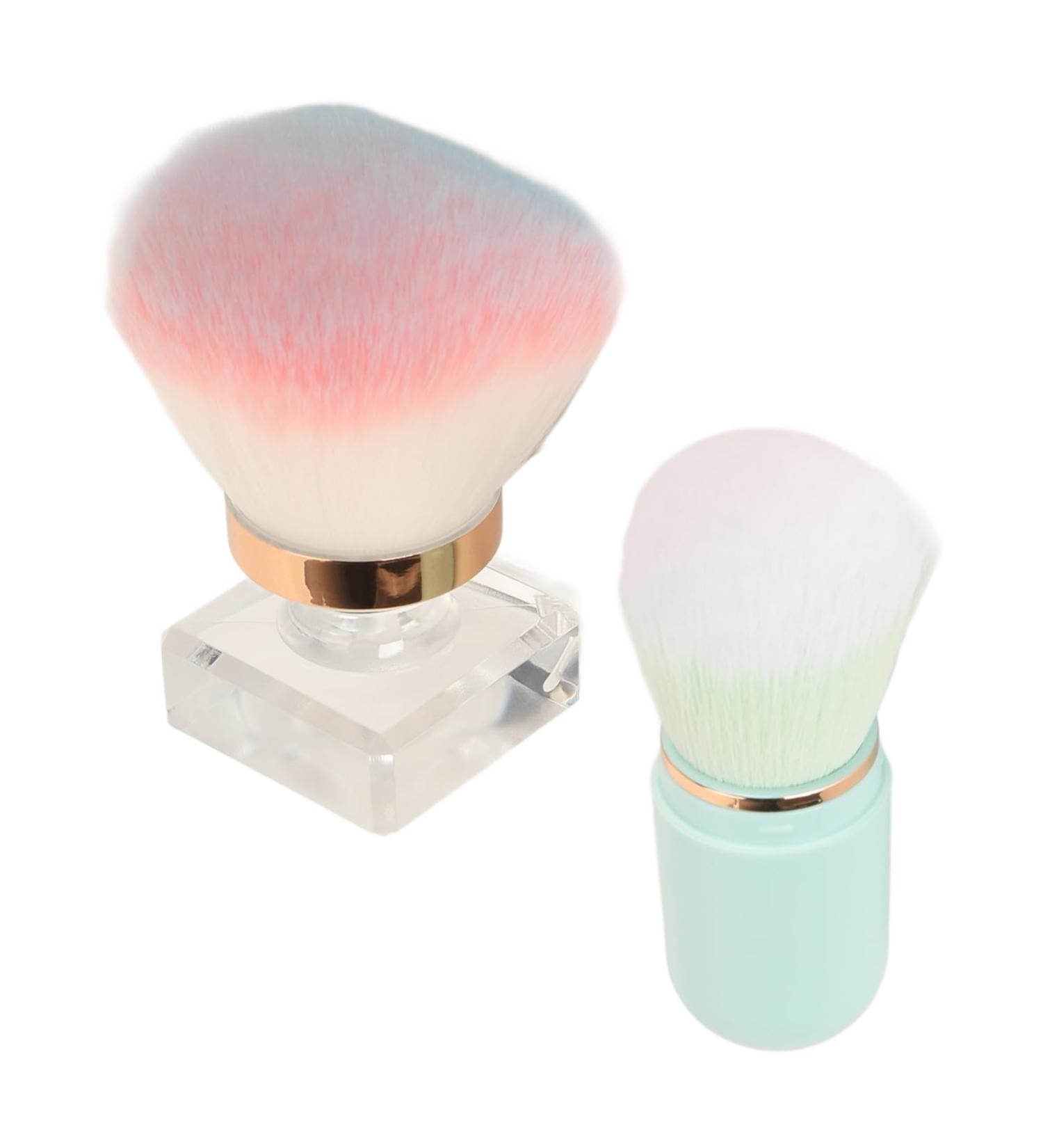 Professional Liquid Foundation Brush - Soft Dense Hair Capsule Shaped Tool in Blue & Pink for Flawless Makeup Application - Buy Online on SooperMarket.com