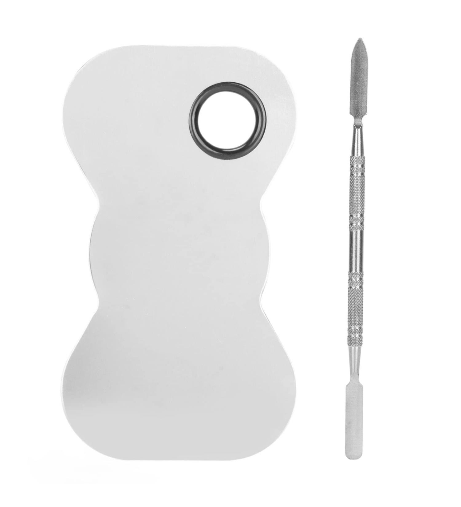 Shop Premium Cosmetic Makeup Palette Set | Stainless Steel Mixing Tray & Spatula for Flawless Foundation & Nail Art - International Shipping Available - Buy Online on SooperMarket.com