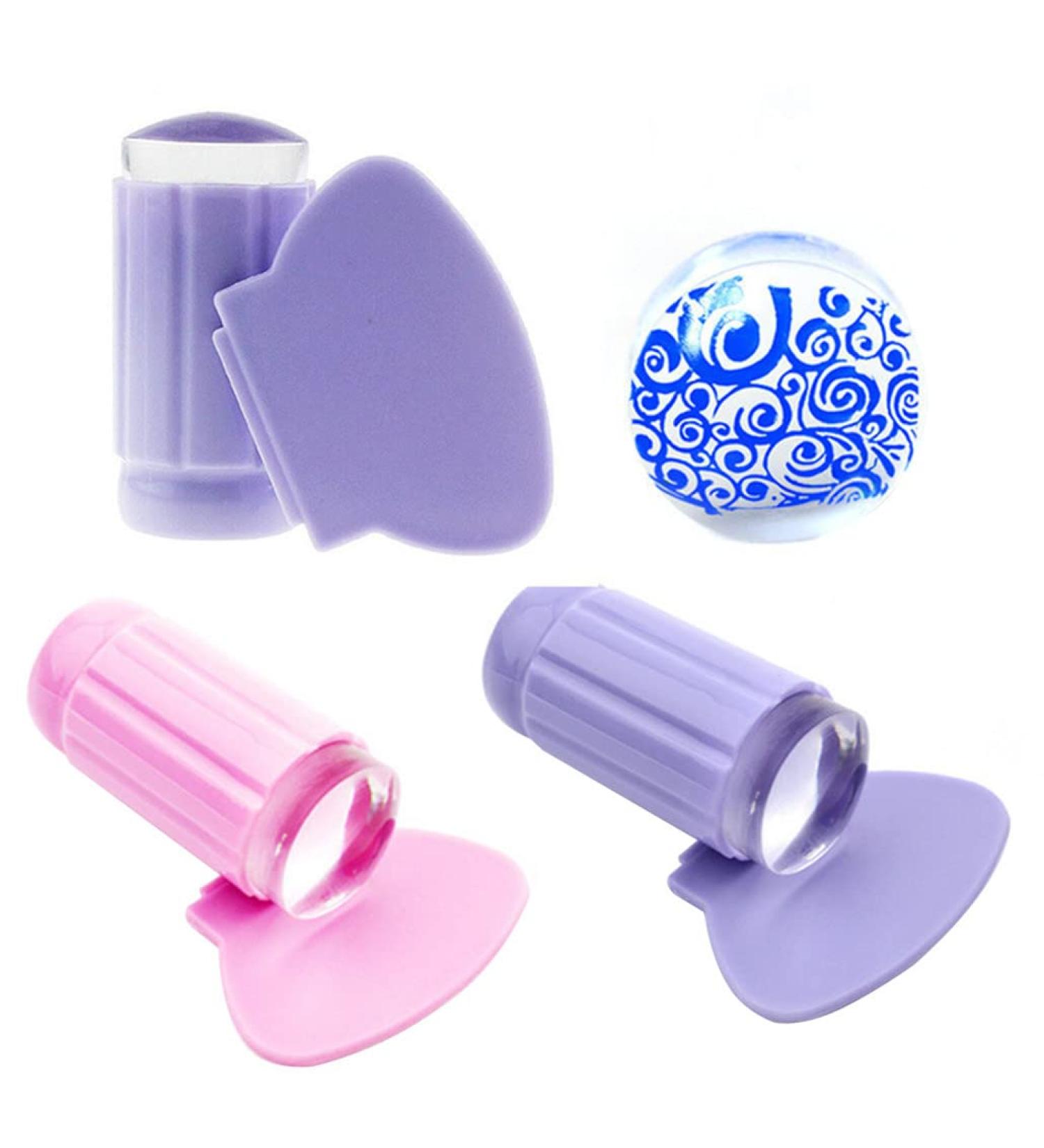 2.8cm Nail Art Transparent Stamp & Scraper Tool - Eco-Friendly Manicure Image Plate for Flawless Transfers - Buy Online on SooperMarket.com