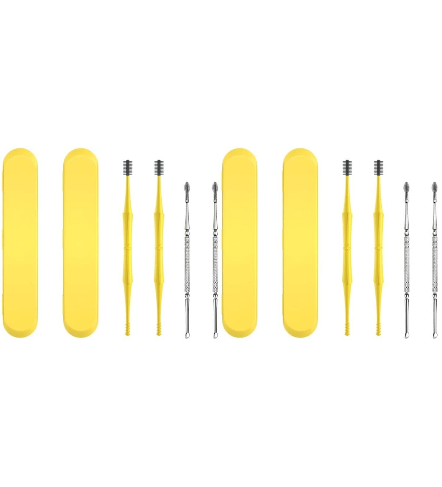 Stainless Steel Double-Sided Earwax Removal Kit - 8pcs Assorted Care Curettes for Men and Women - Buy Online on SooperMarket.com
