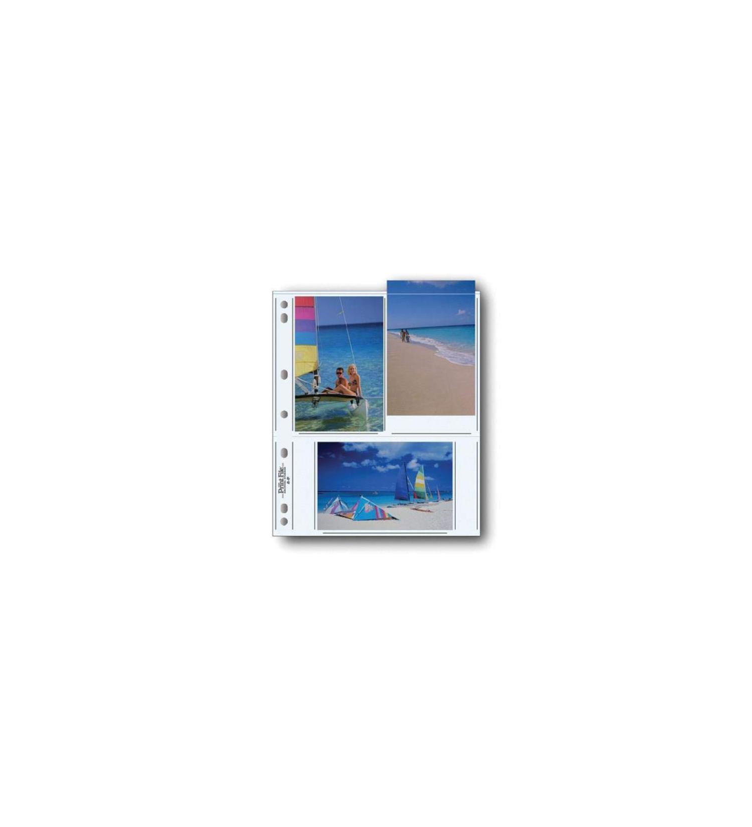 Print File 46-6P 8 mil Polypropylene Archival Storage Page for 6 Prints, 4x6", 100 Pieces 100 Sheets