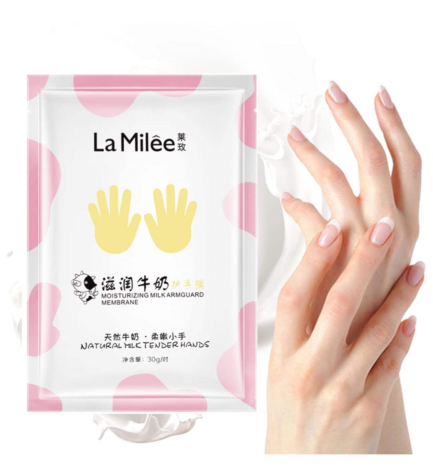 Lamilee Hand Peel Mask - Exfoliating Milk Gloves for Moisturizing & Repairing Rough Skin | SPA Hand Treatment for Men & Women - Buy Online on SooperMarket.com