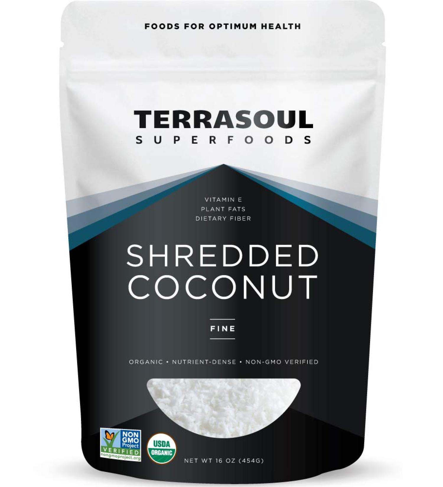 Terrasoul Superfoods Organic Coconut Flakes 16 Oz - Finely Shredded Macaroon Cut - Buy Online on SooperMarket.com