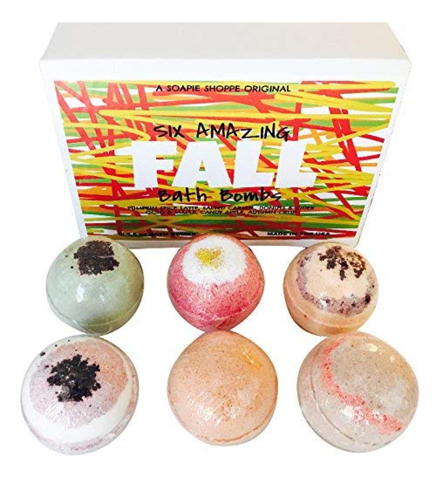 Autumn Bliss: 6-Piece Fall Bath Bomb Set by Soapie Shoppe | Hydrating & Moisturizing | Hand-Crafted with Natural Ingredients - Buy Online on SooperMarket.com