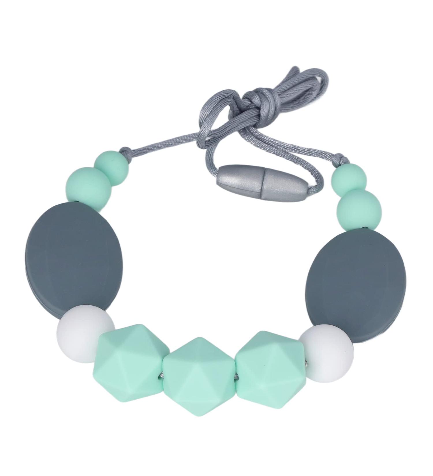 Sensory Chew Necklace for Kids - Silicone Teething Necklace for Boys or Girls | Adjustable Length Autism Chew Toy - Buy Online on SooperMarket.com