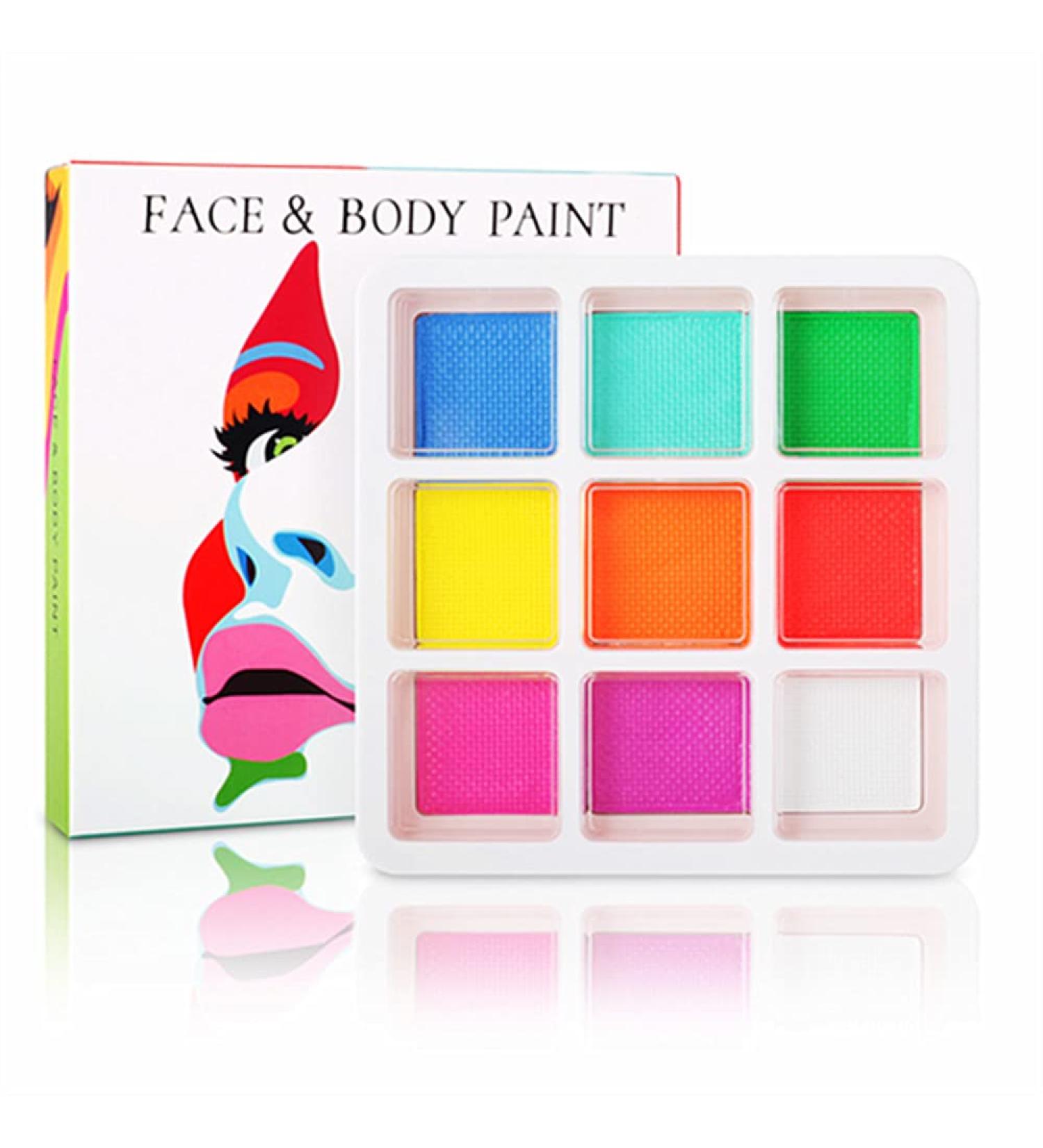 Go Ho Neon Face & Body Paint Palette - UV Glow in the Dark Water Activated Eyeliner for Halloween Makeup & Cosplay Costumes - Buy Online on SooperMarket.com