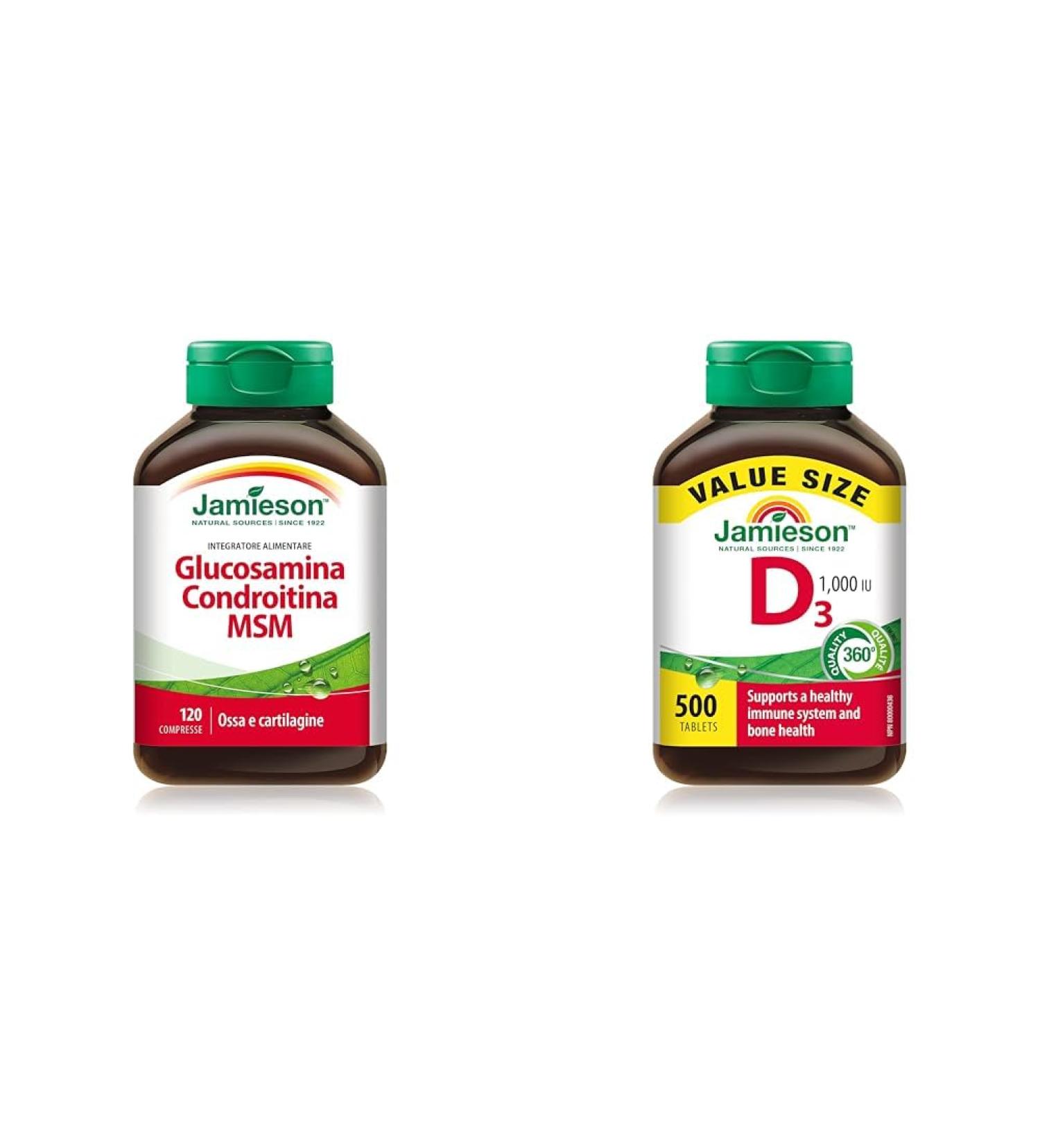 Glucosamine Chondroitin MSM 1 300 mg Ultra-Strength Caplets - Gluten-Free & Vitamin D 1 000IU 500 Tablets SUPPLEMENT + VITAMIN DR02223-157 - Buy Online on SooperMarket.com