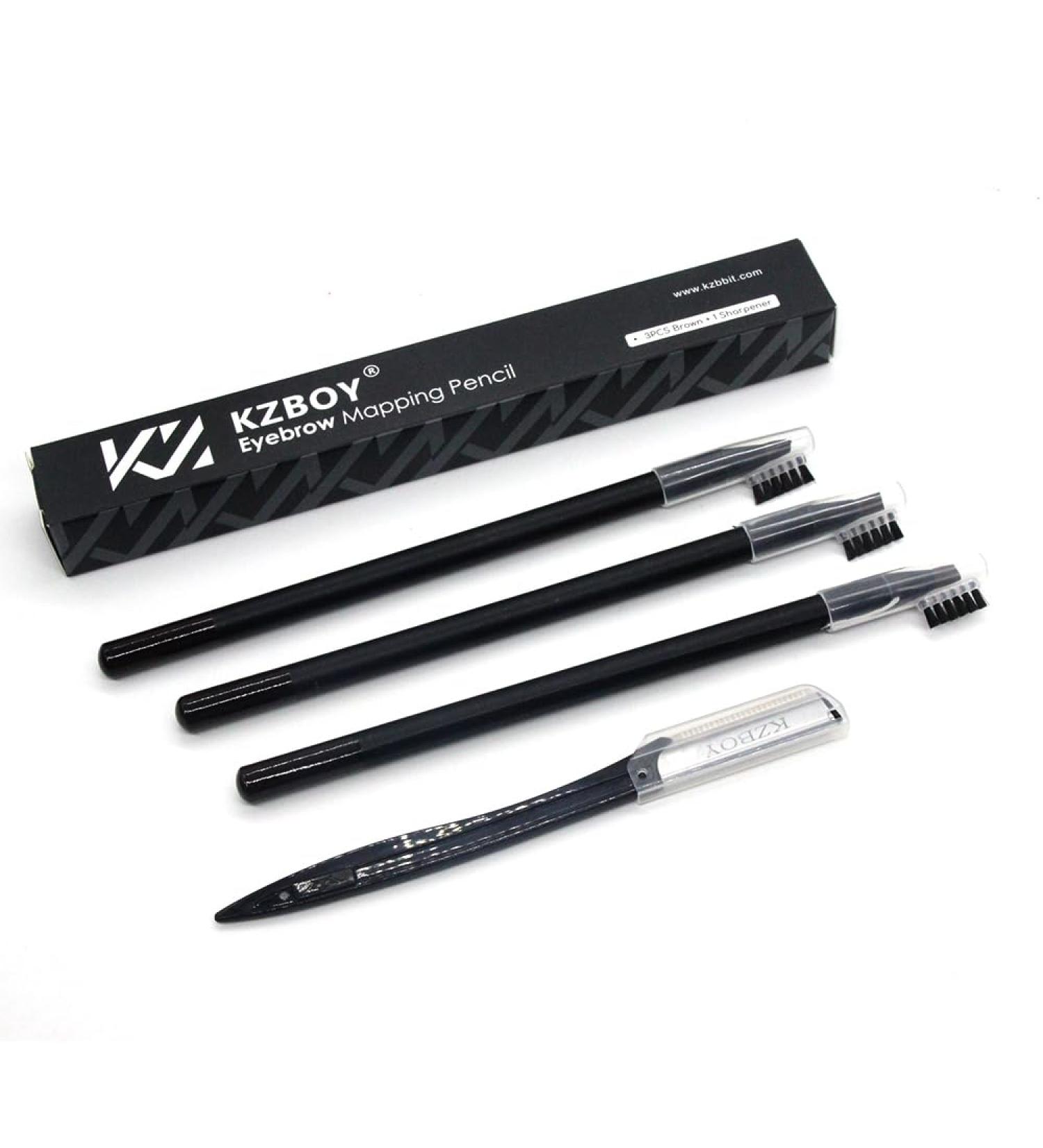 KZBOY Microblading Eyebrow Mapping Pencils - Precision Brown Pencils with Sharpener for Flawless Brows - International Shipping Available - Buy Online on SooperMarket.com