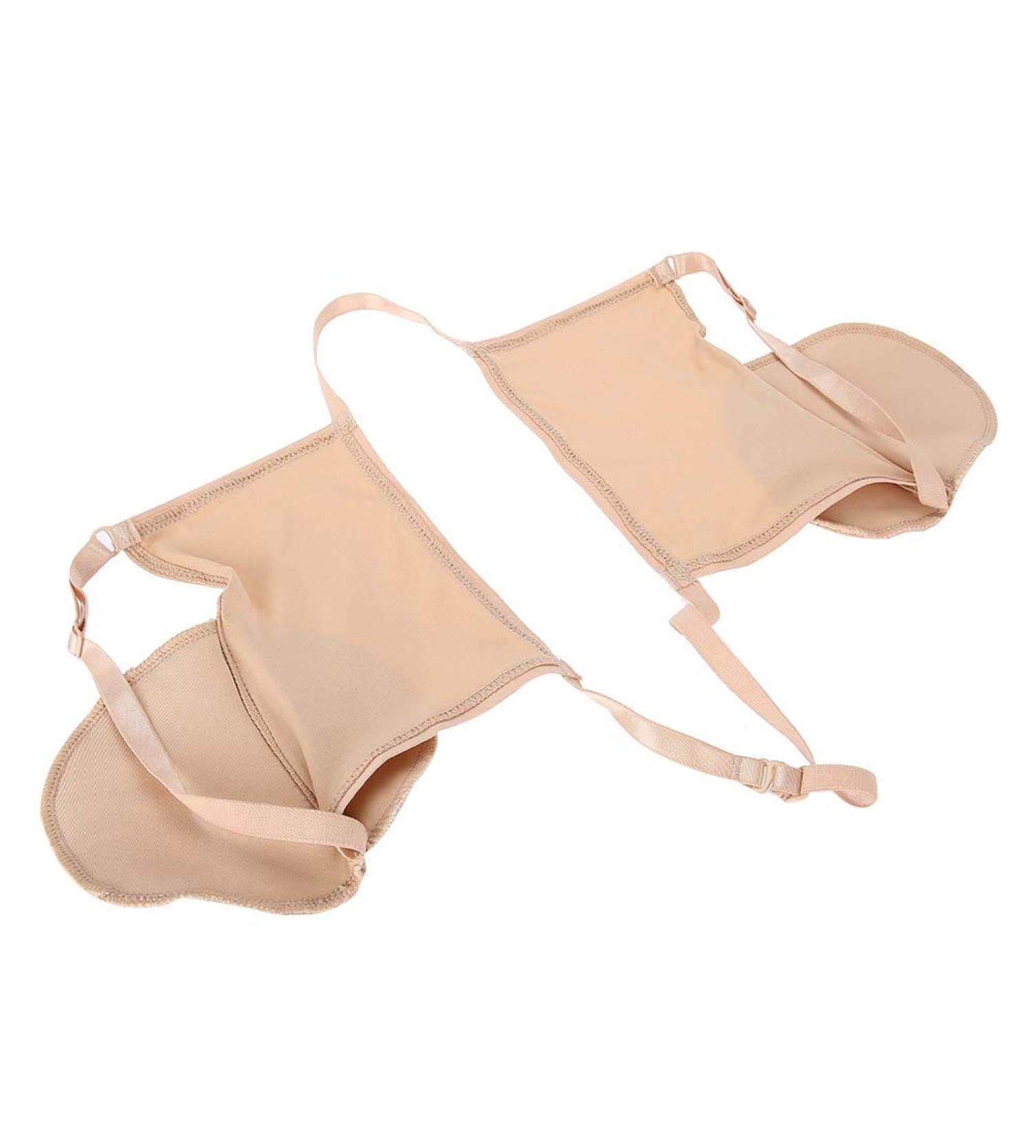 Adjustable Reusable Underarm Sweat Pads - Skin Color Armpit Guards with Elastic Strap - Buy Online on SooperMarket.com
