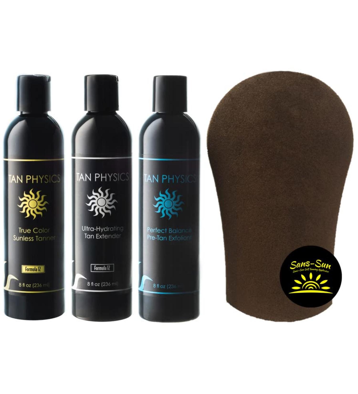 Tan Physics True Color Combo with Tanning Mitt - All-in-One Exfoliator, Extender, and Tanner - Buy Online on SooperMarket.com