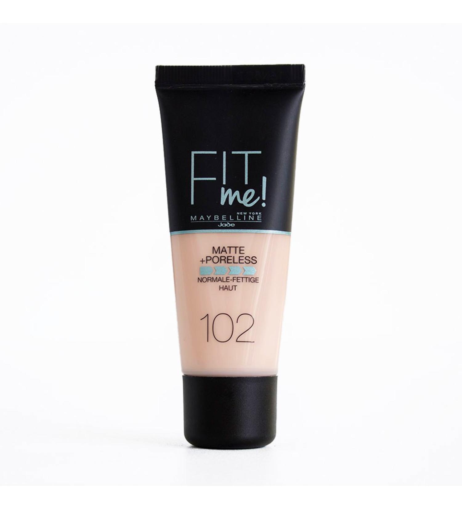 Maybelline Fit Me Matte & Poreless Makeup No. 102 Fair Ivory - Lightweight Liquid Foundation for All Skin Tones 30ml | International Shipping Available - Buy Online on SooperMarket.com