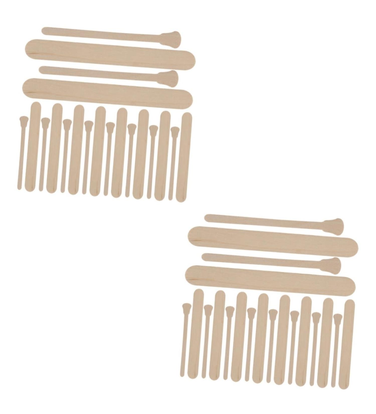 Minkissy 200 STK Waxed Wooden Sticks - Professional Eyebrow Wax Applicator for Makeup | International Shipping Available - Buy Online on SooperMarket.com