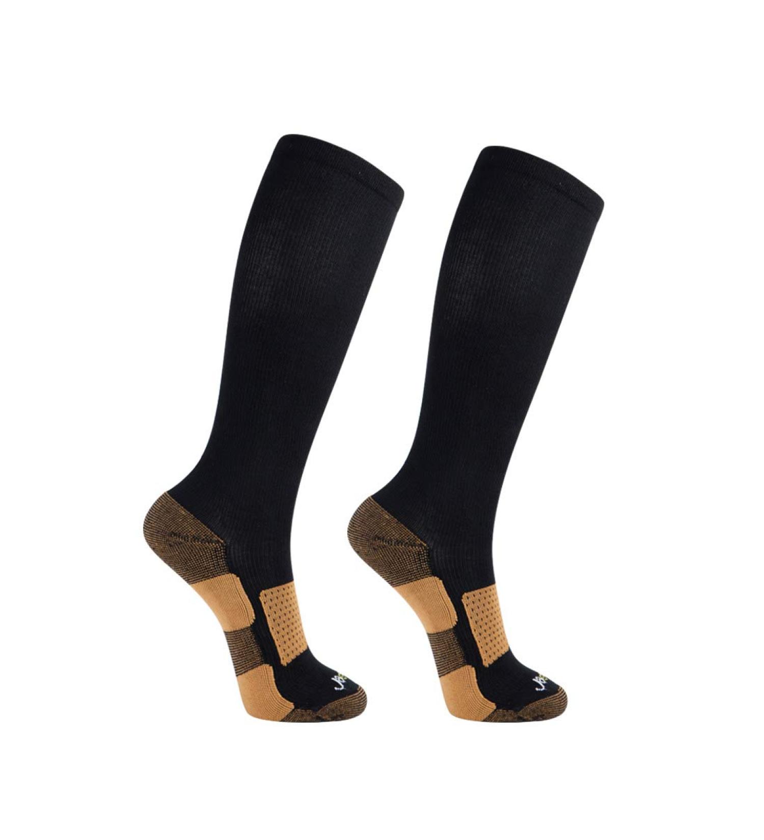 JAVIE Copper Bamboo Compression Socks (15-20mmHg) - 2 Pairs Black Medium - Buy Online on SooperMarket.com