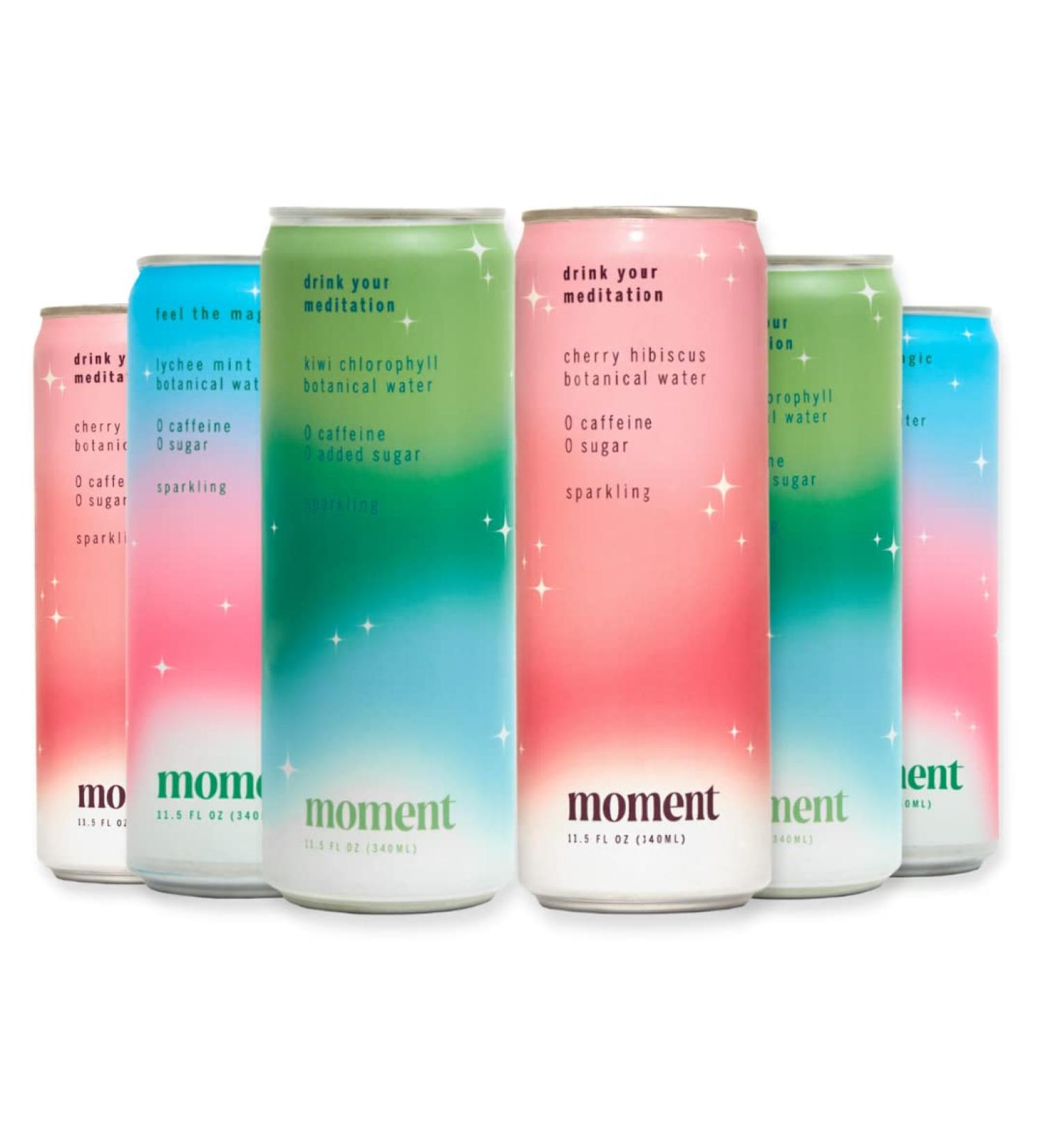 Moment Botanical Drink - SPARKLING Combo Variety (12-pack) with Adaptogens and Nootropics for Focus & Stress Relief. No Added Sugar, No Caffeine. Keto-Friendly and Low Calorie - Buy Online on SooperMarket.com