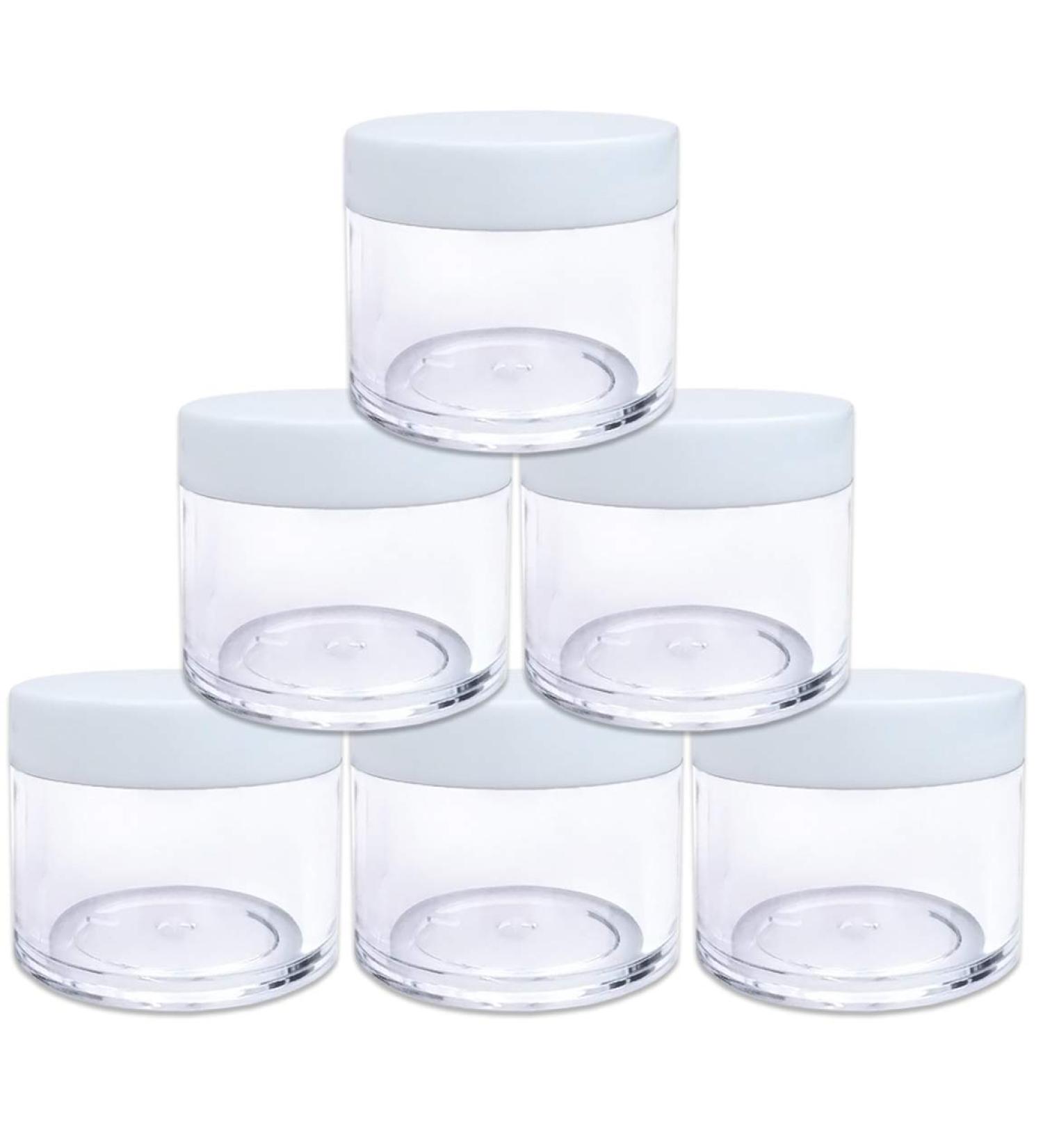 Beauticom Premium 30G/30ML Clear Jars (6 Pack) - BPA Free Round Containers with White Lids for Beads Gems Glitter & Crafts - Buy Online on SooperMarket.com