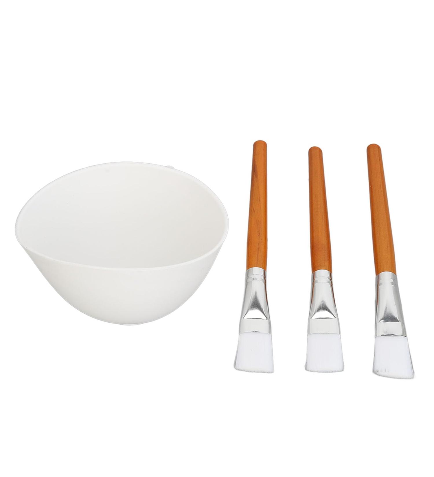 Facemask Mixing Tool Set Wooden Brush Set Reusable Silicone Face Mask Bowl Multifunctional Adjustable Thickness Ideal for Oils and Moisturizers - Buy Online on SooperMarket.com