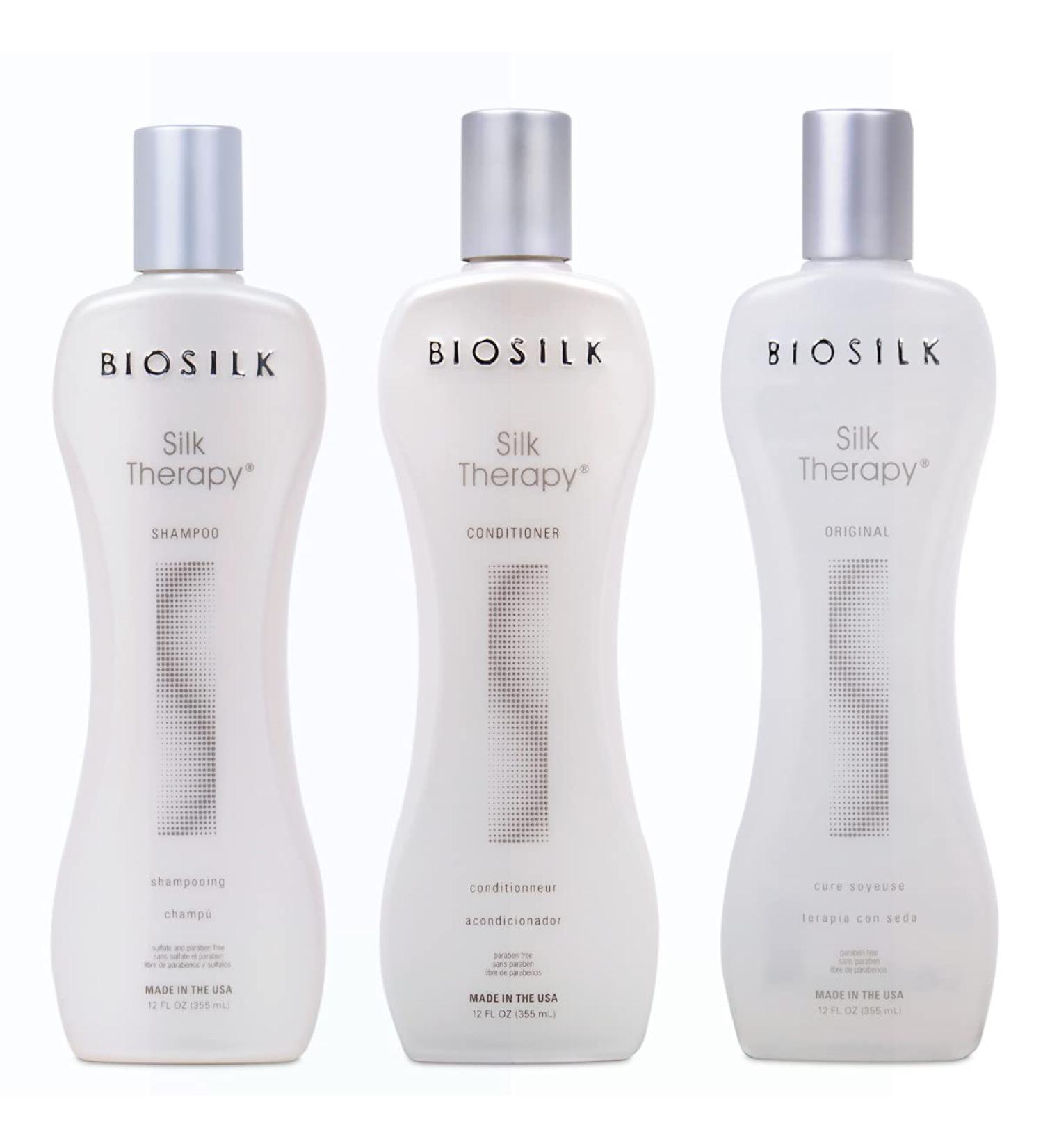 Biosilk 3 Piece Silk Therapy Kit - Shampoo, Conditioner, Serum | Haircare Set - Buy Online on SooperMarket.com