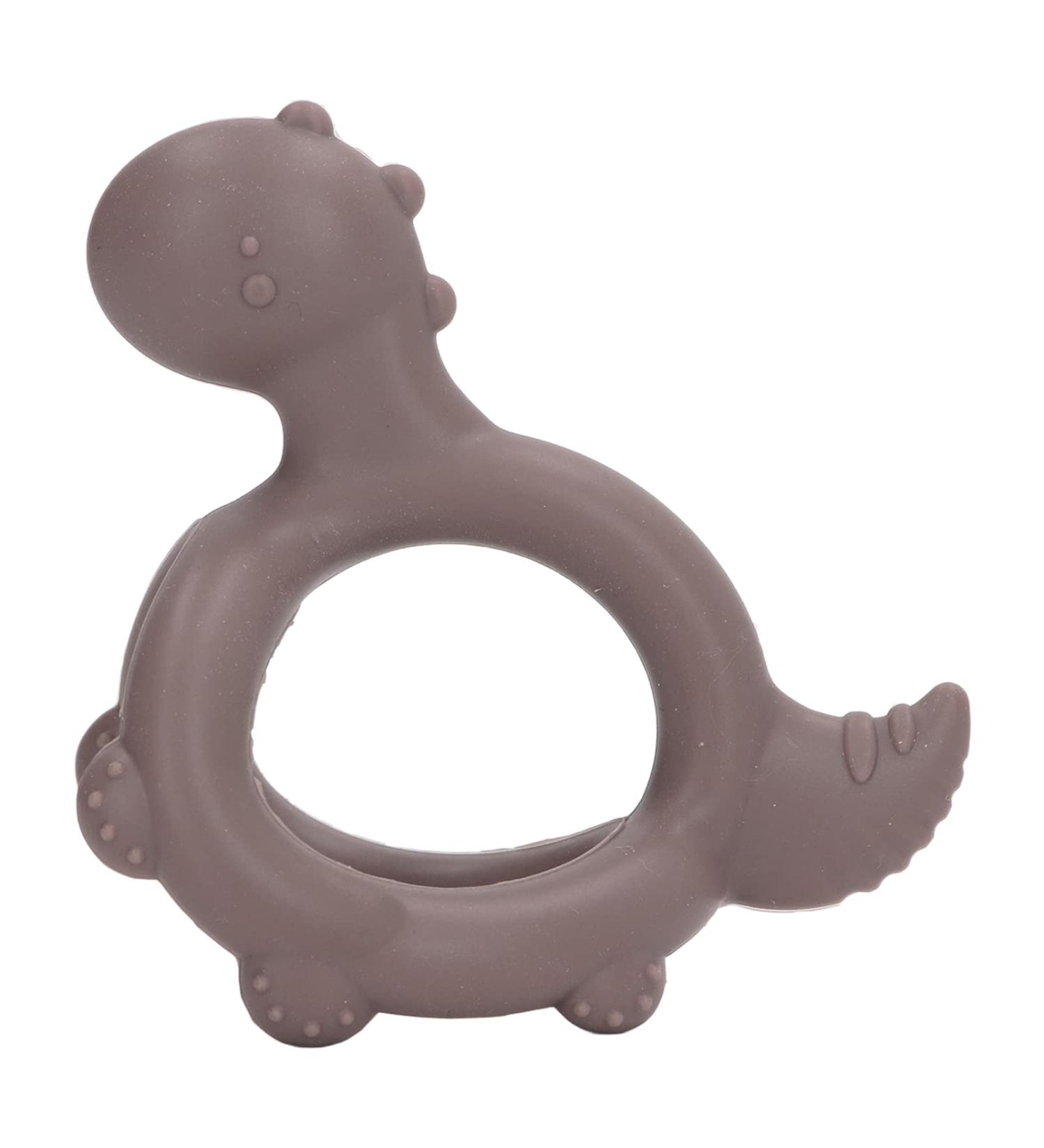 Baby Toddler Teethers Silicone Dinosaur Shape Teething Chew Toy for Newborn (Light Gray) - Buy Online on SooperMarket.com