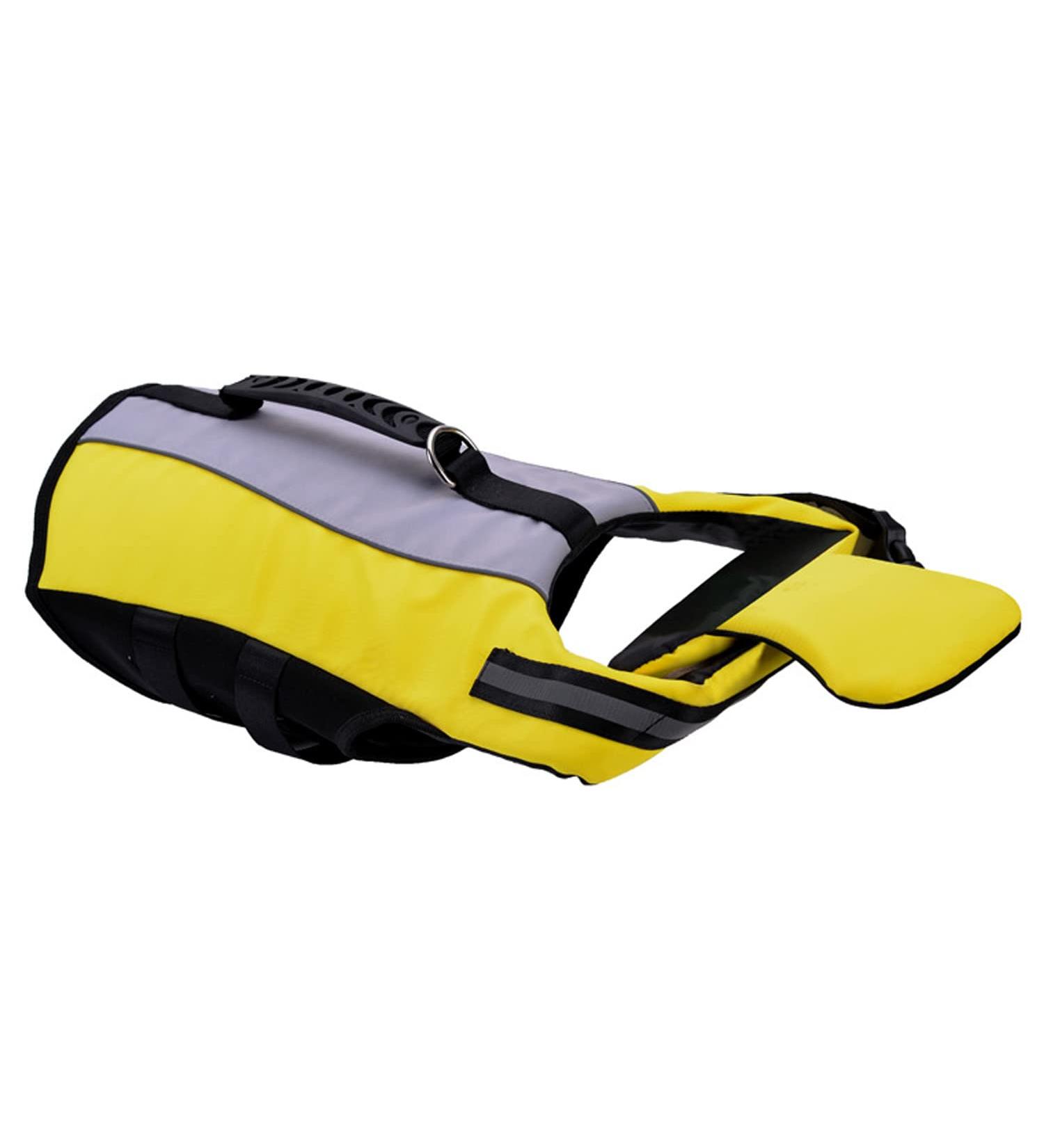 Dog Life Jacket Vest with Detachable Airbags & Buoyancy | Safety Adjustable Swimsuit for Dogs - L Yellow - Buy Online on SooperMarket.com