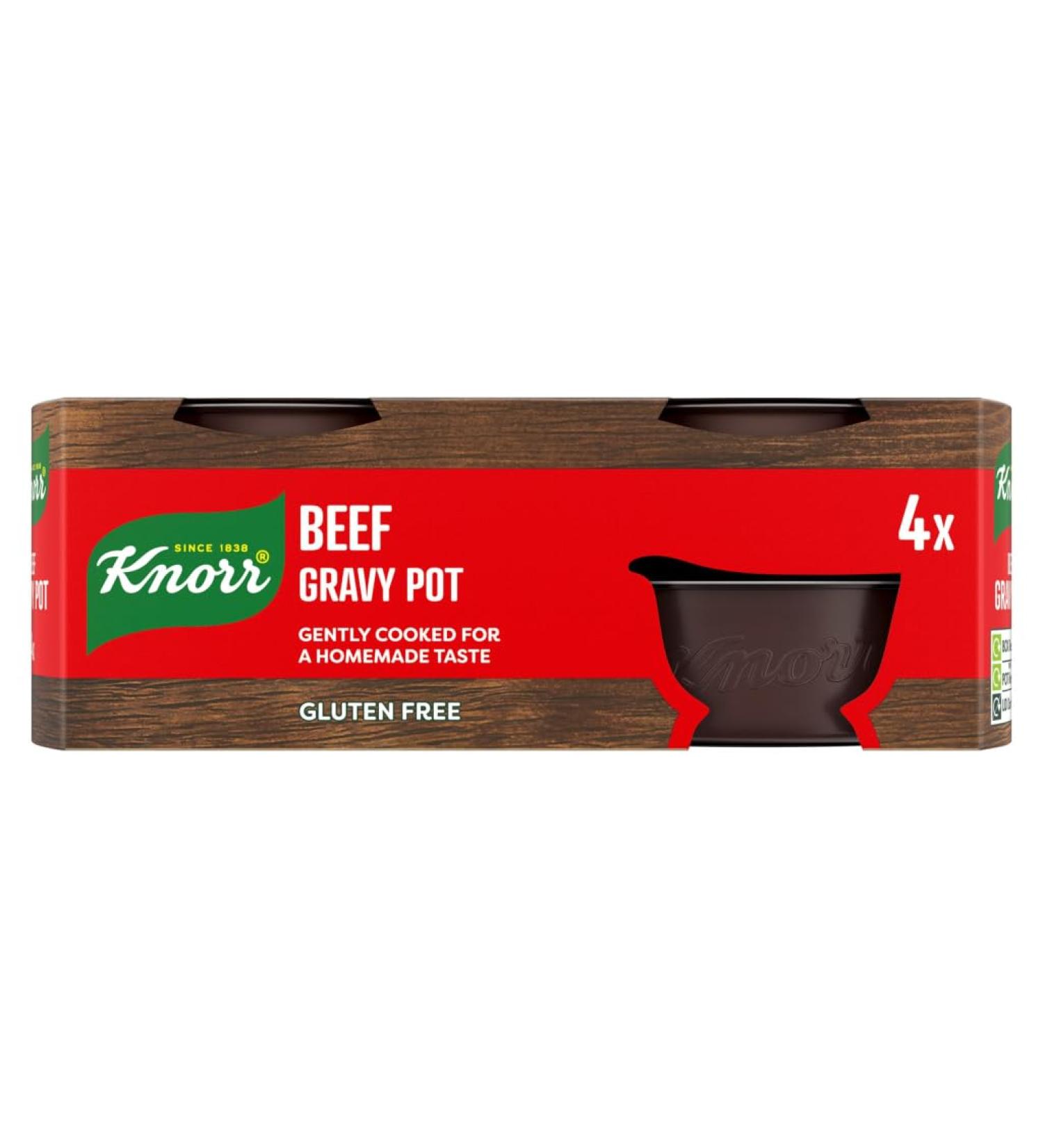 Knorr Beef Gravy Pot free from artificial colours and preservatives for quick and easy beef gravy that tastes homemade 4x 28 g - Buy Online on SooperMarket.com