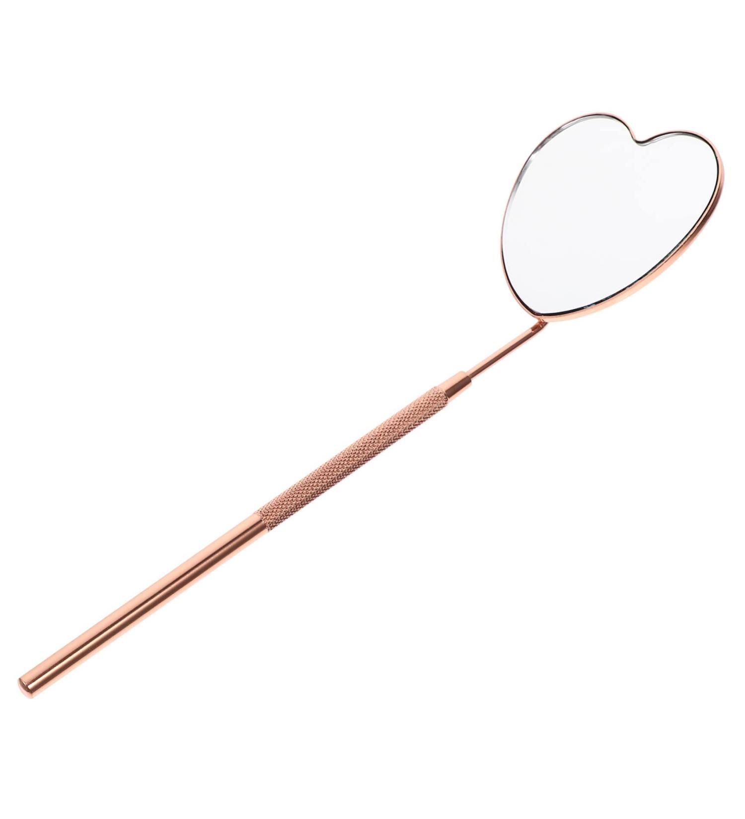 Eyelash Inspection Mirror - Heart Shape Eyelash Mirror for Extensions | Salon Makeup Magnifier (18.7x5.6x0.8cm) - Perfect for Lash Techs - Buy Online on SooperMarket.com